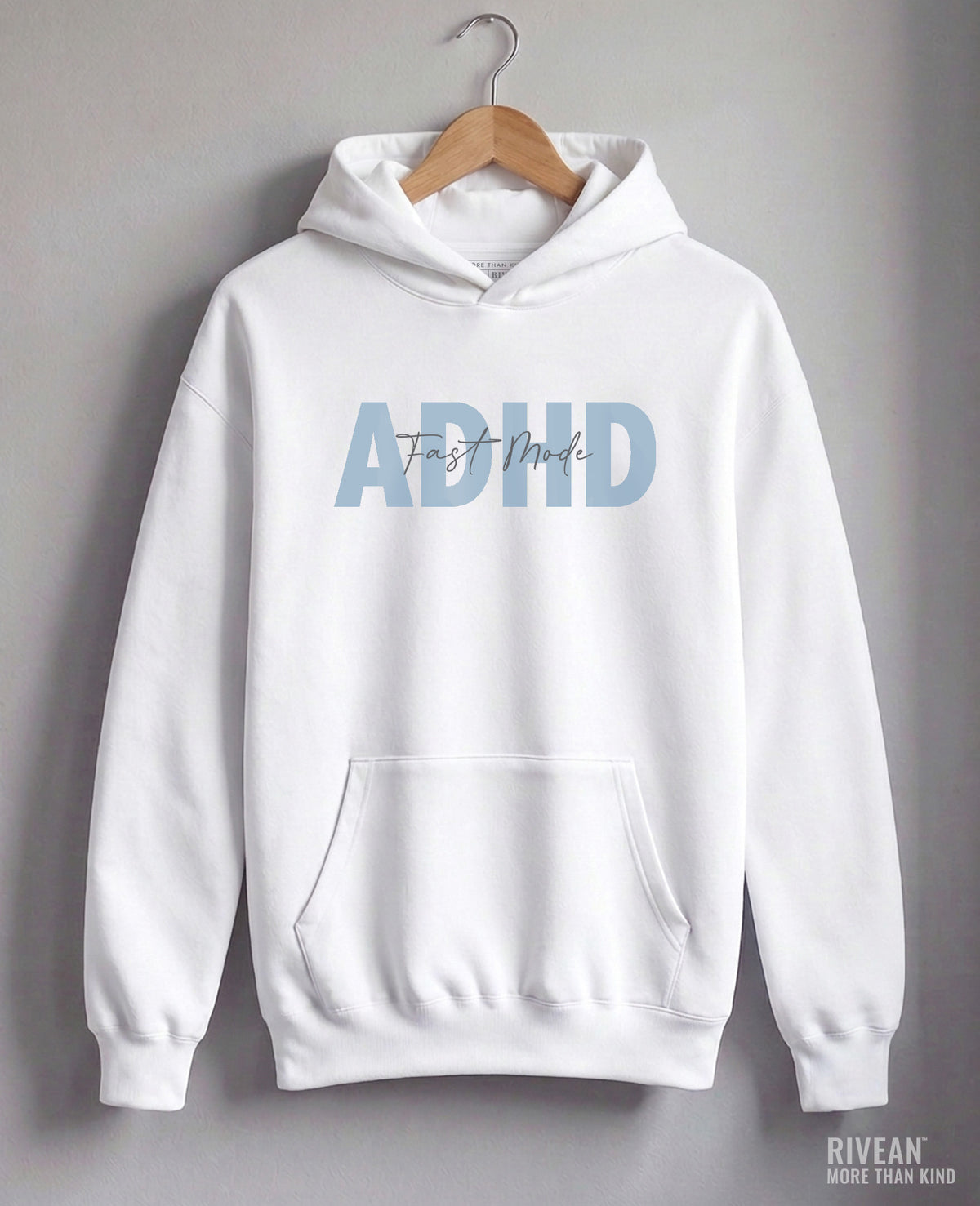 Unisex White Hoodie ADHD - Fast Mode