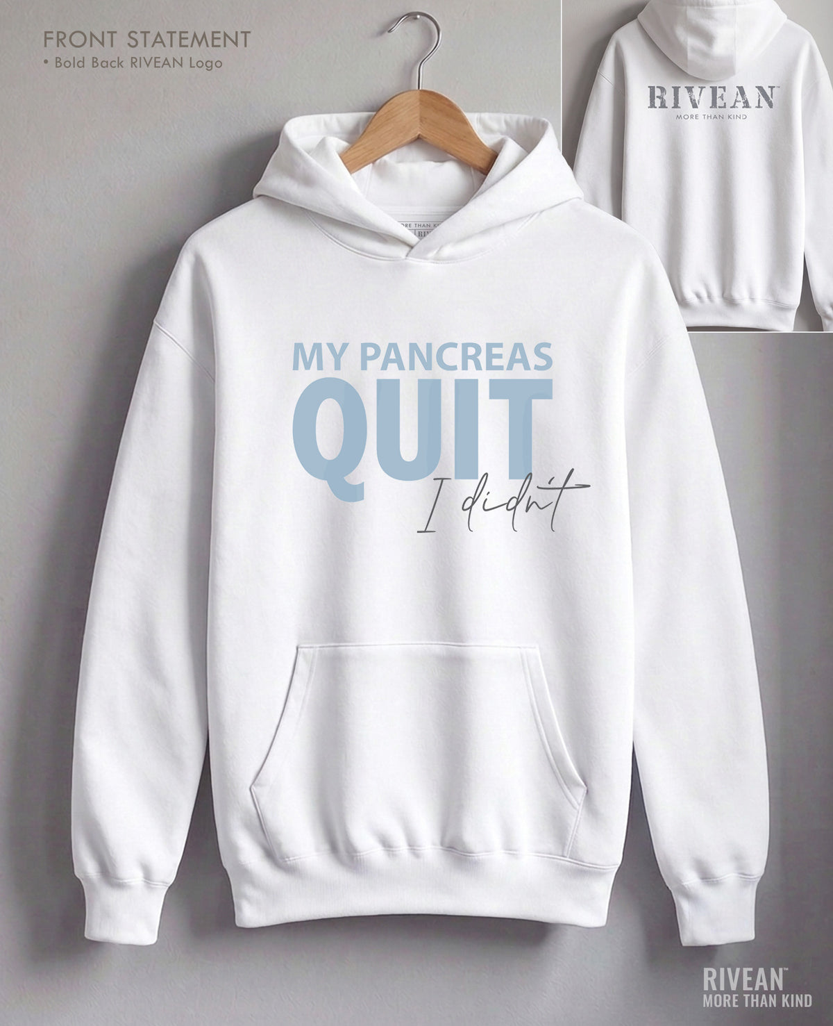 Unisex White Hoodie MY PANCREAS QUIT - I didn't