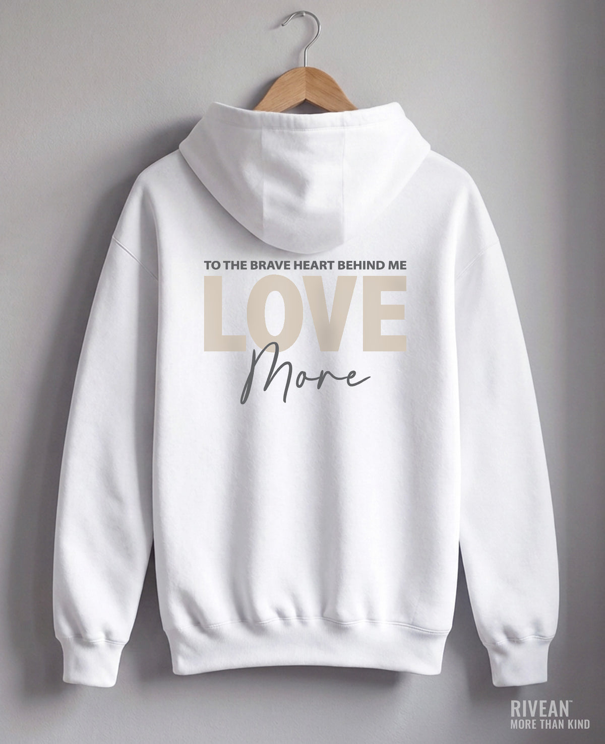 Unisex White Hoodie "Love More"