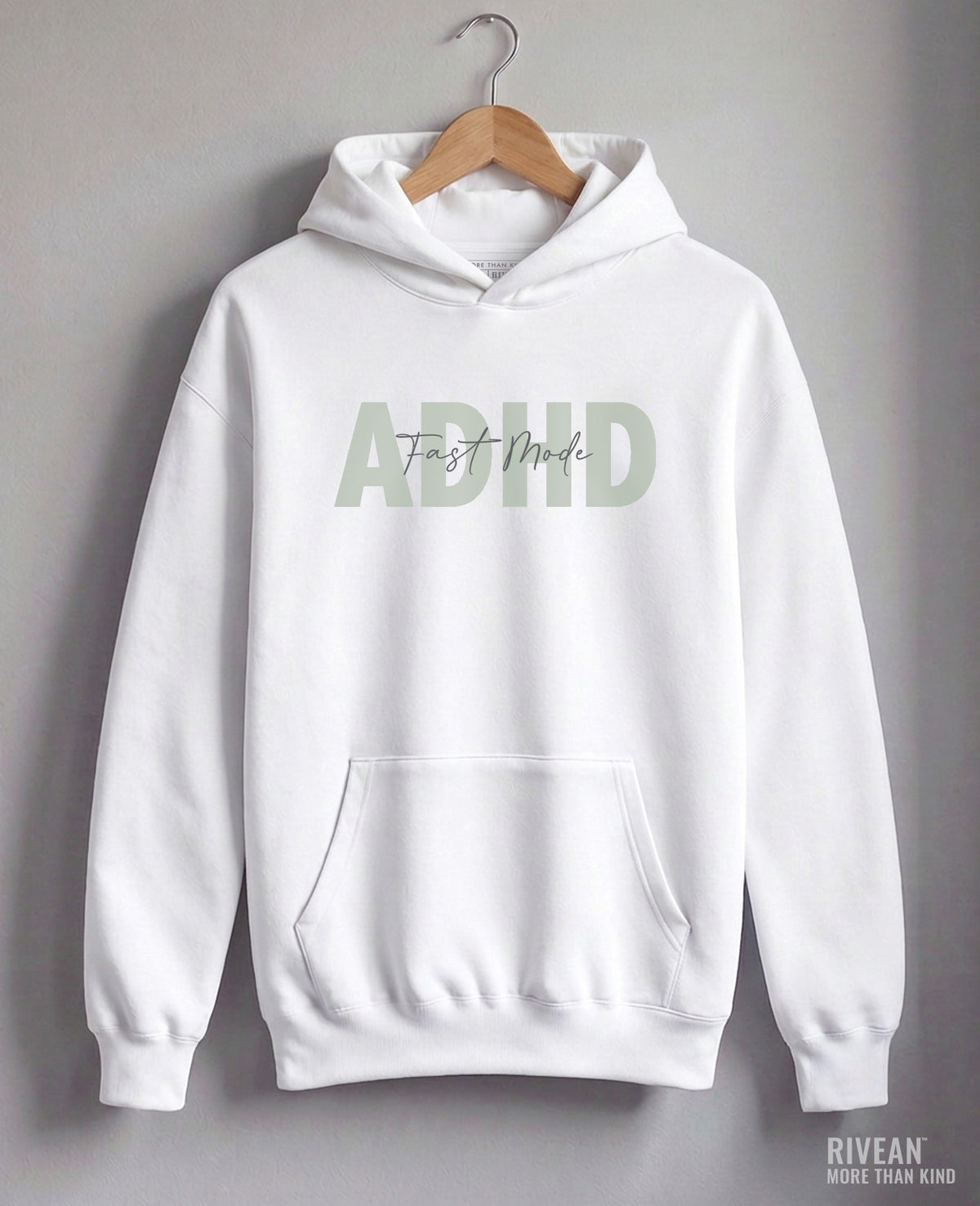 Unisex White Hoodie ADHD - Fast Mode