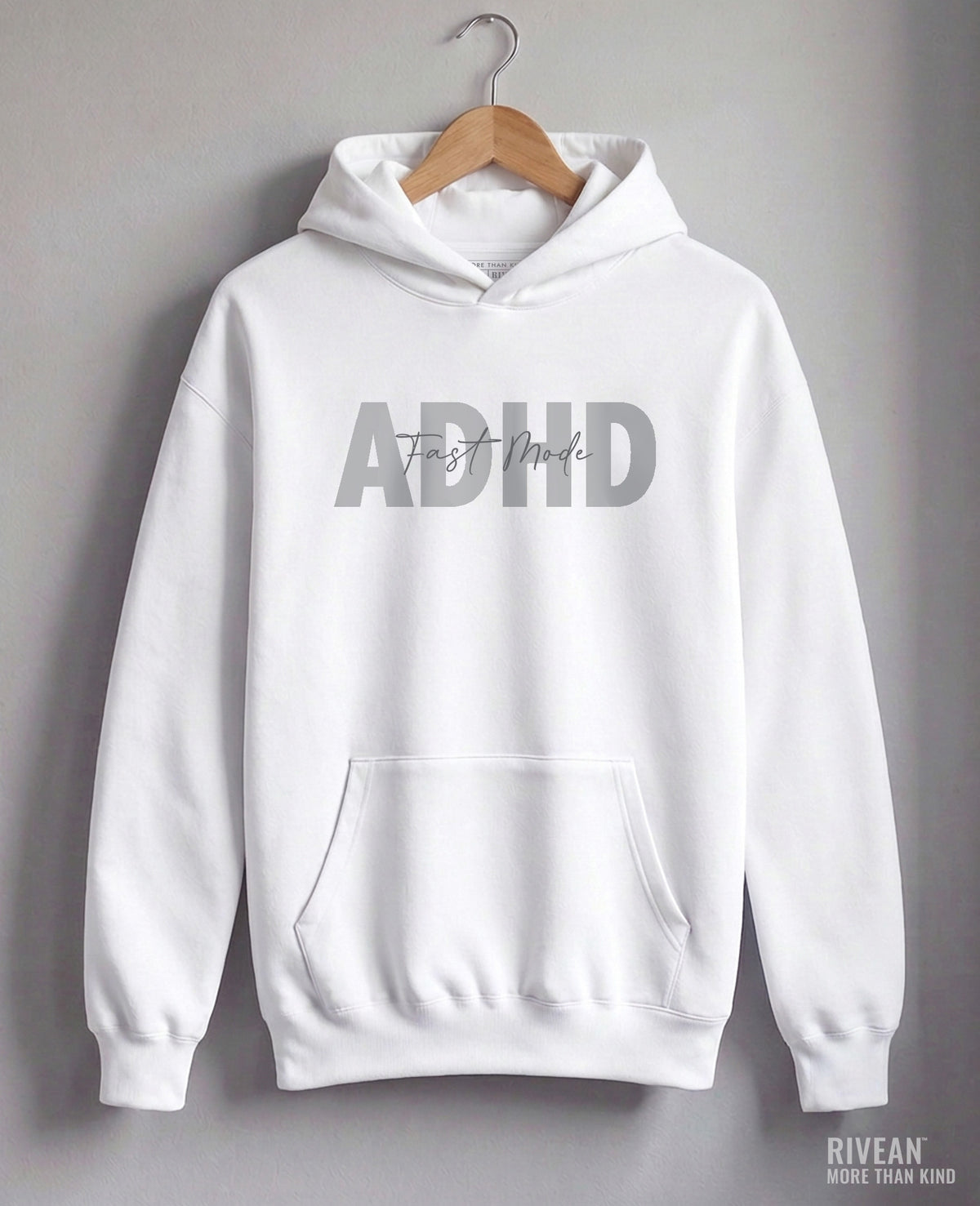 Unisex White Hoodie ADHD - Fast Mode