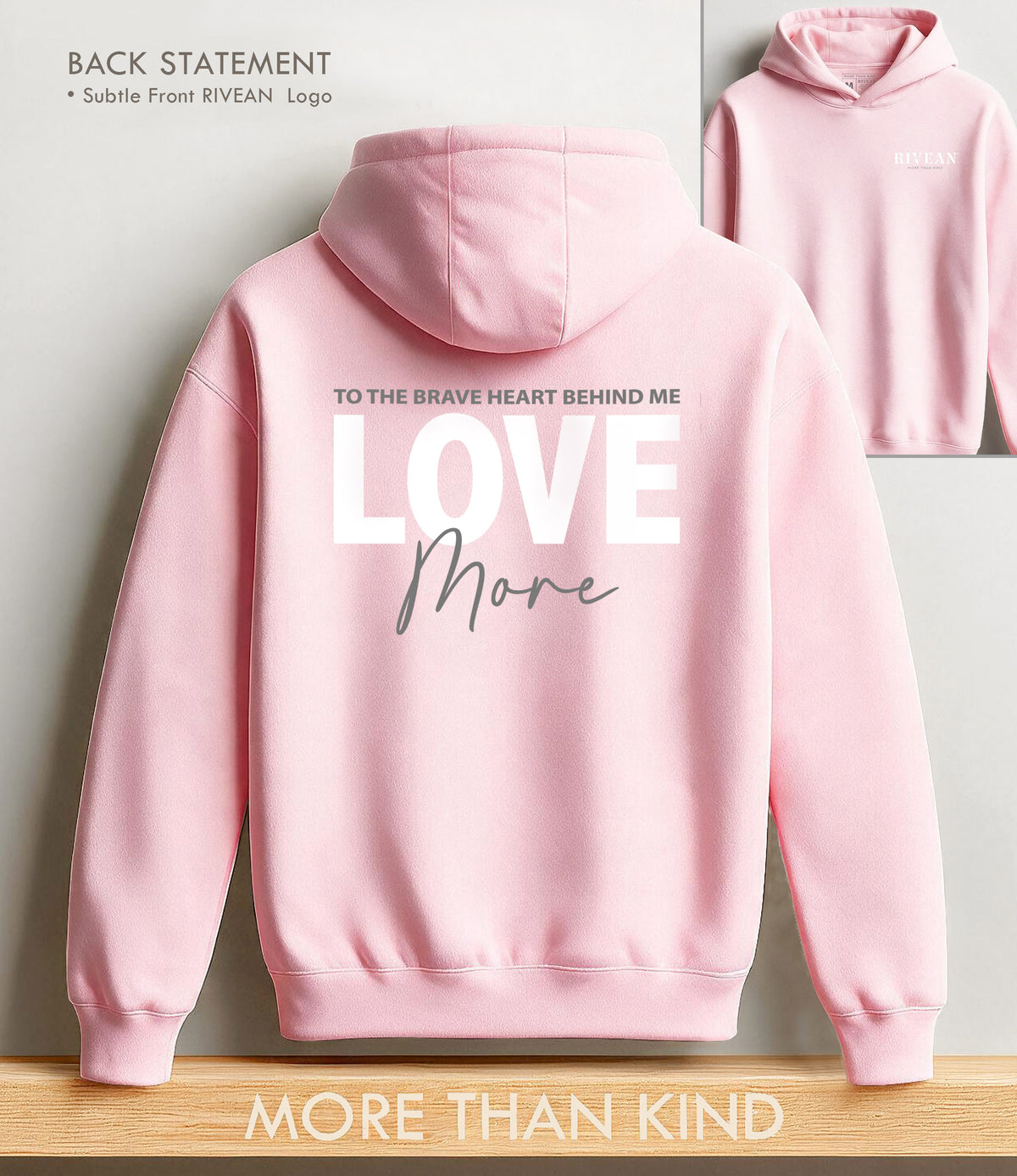 Unisex Petal Pink Hoodie "Love More"