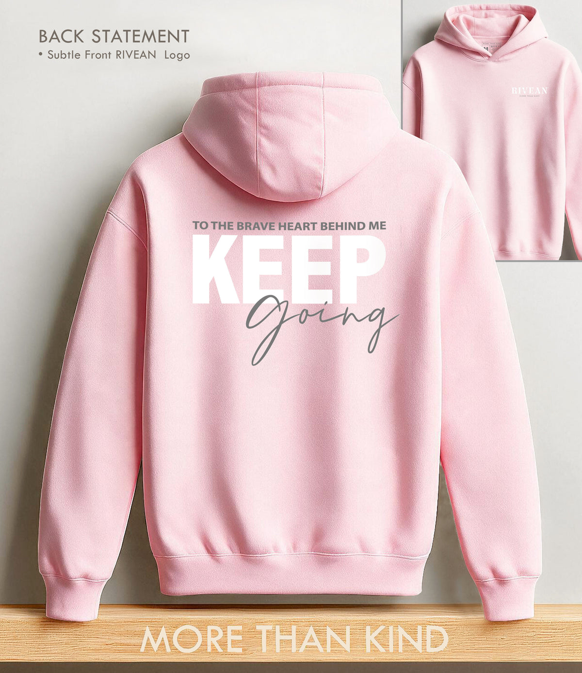 Unisex Petal Pink Hoodie "Keep Going"