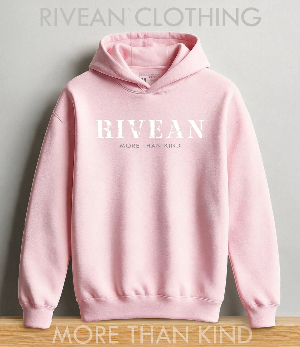 Unisex Petal Pink Hoodie "RIVEAN MORE THAN KIND"