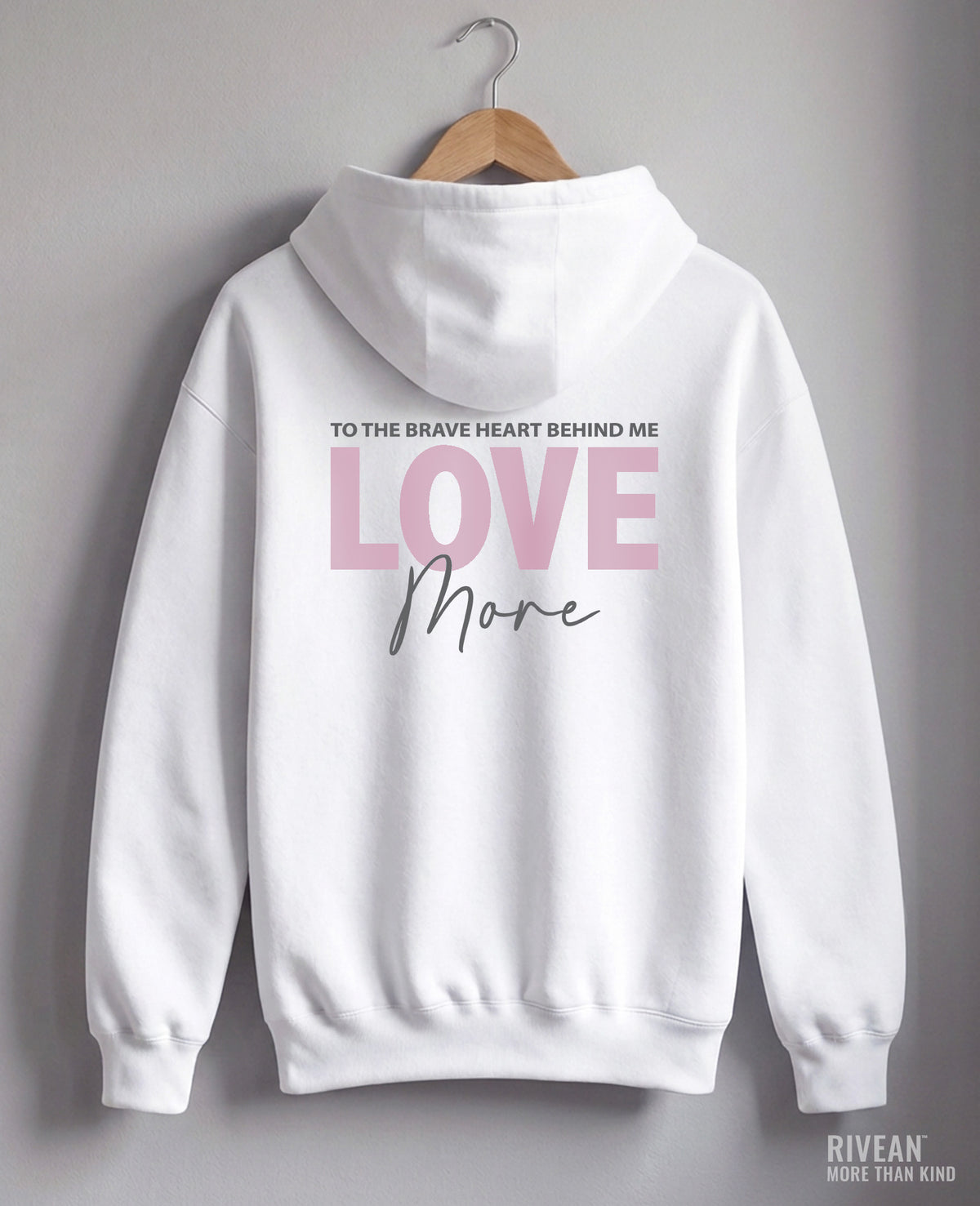 Unisex White Hoodie "Love More"