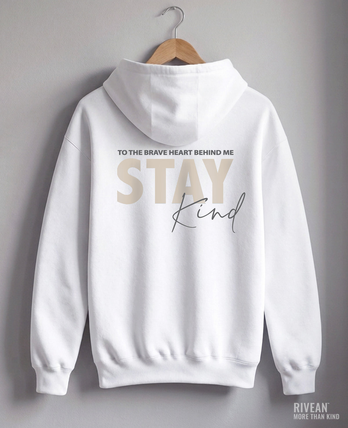 Unisex White Hoodie "Stay Kind"