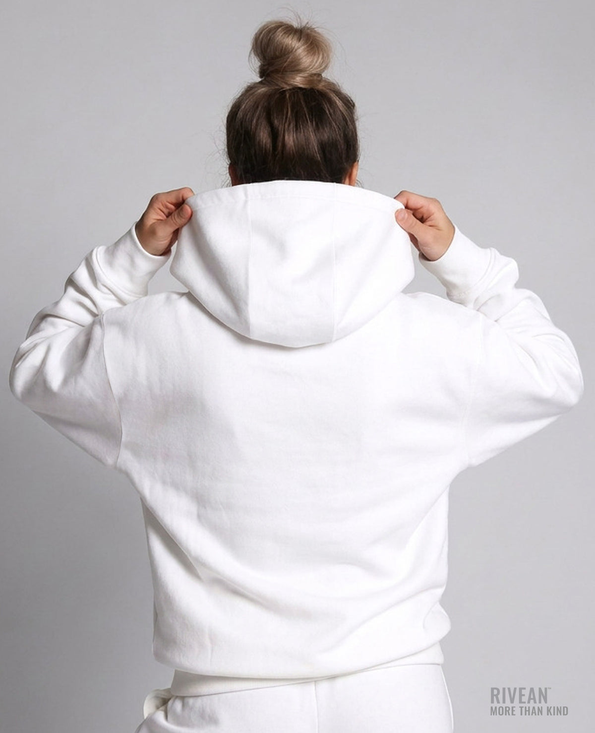 Unisex White Hoodie "RIVEAN MORE THAN KIND"