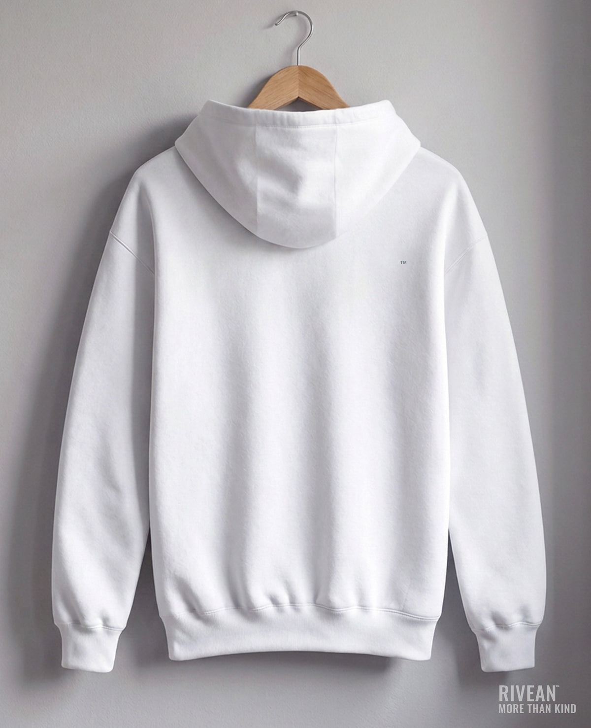 Unisex White Hoodie "RIVEAN MORE THAN KIND"