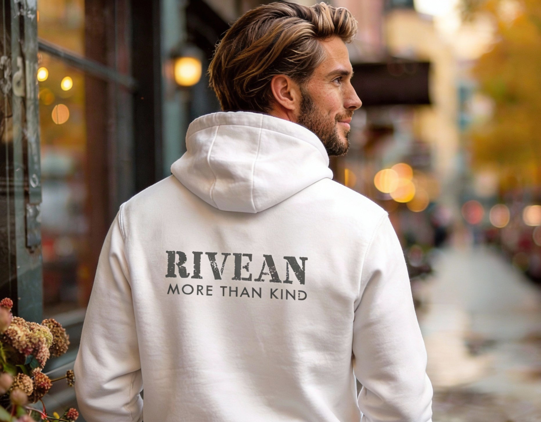 White Hoodie "Just smile"