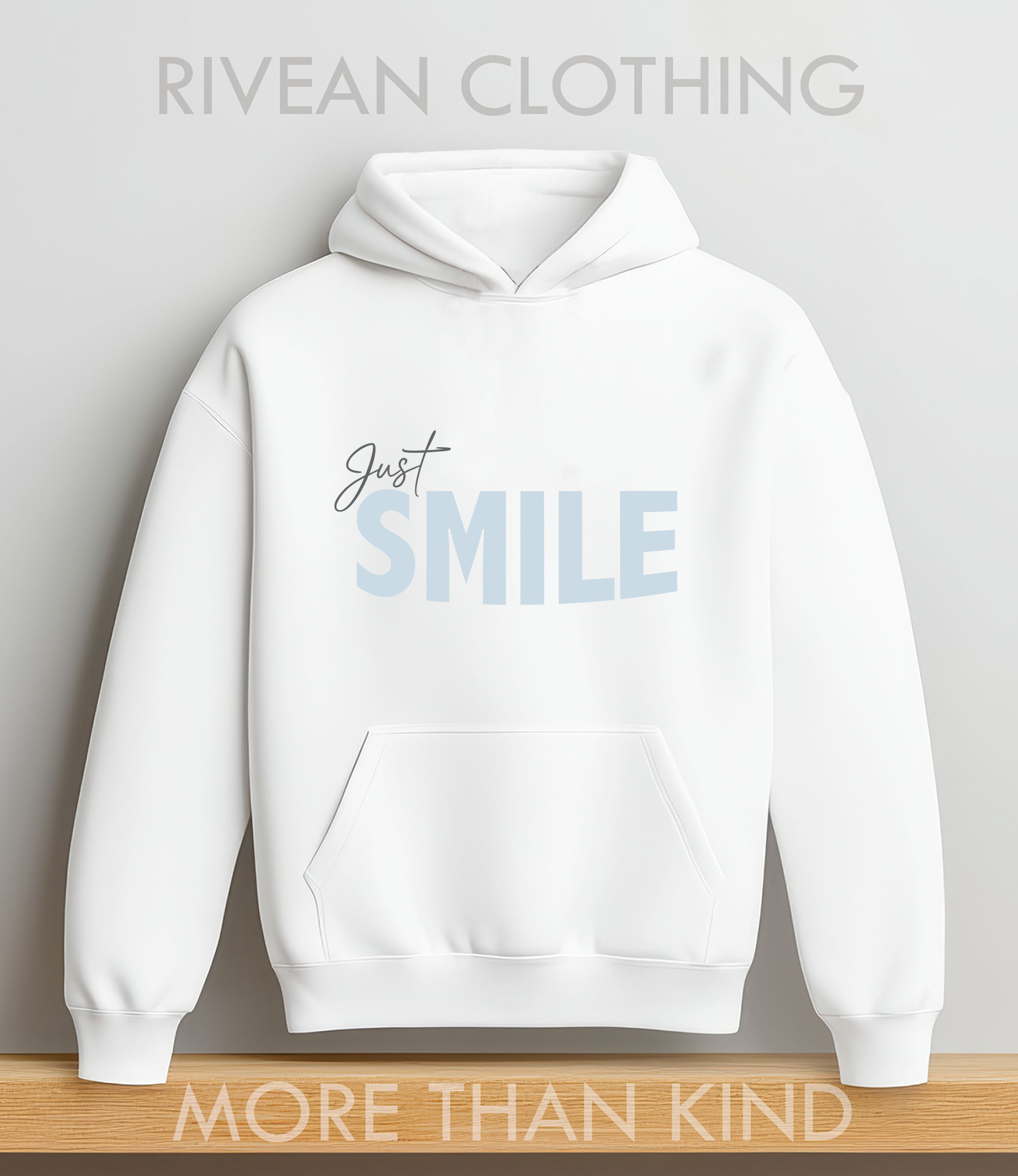 White Hoodie "Just smile"