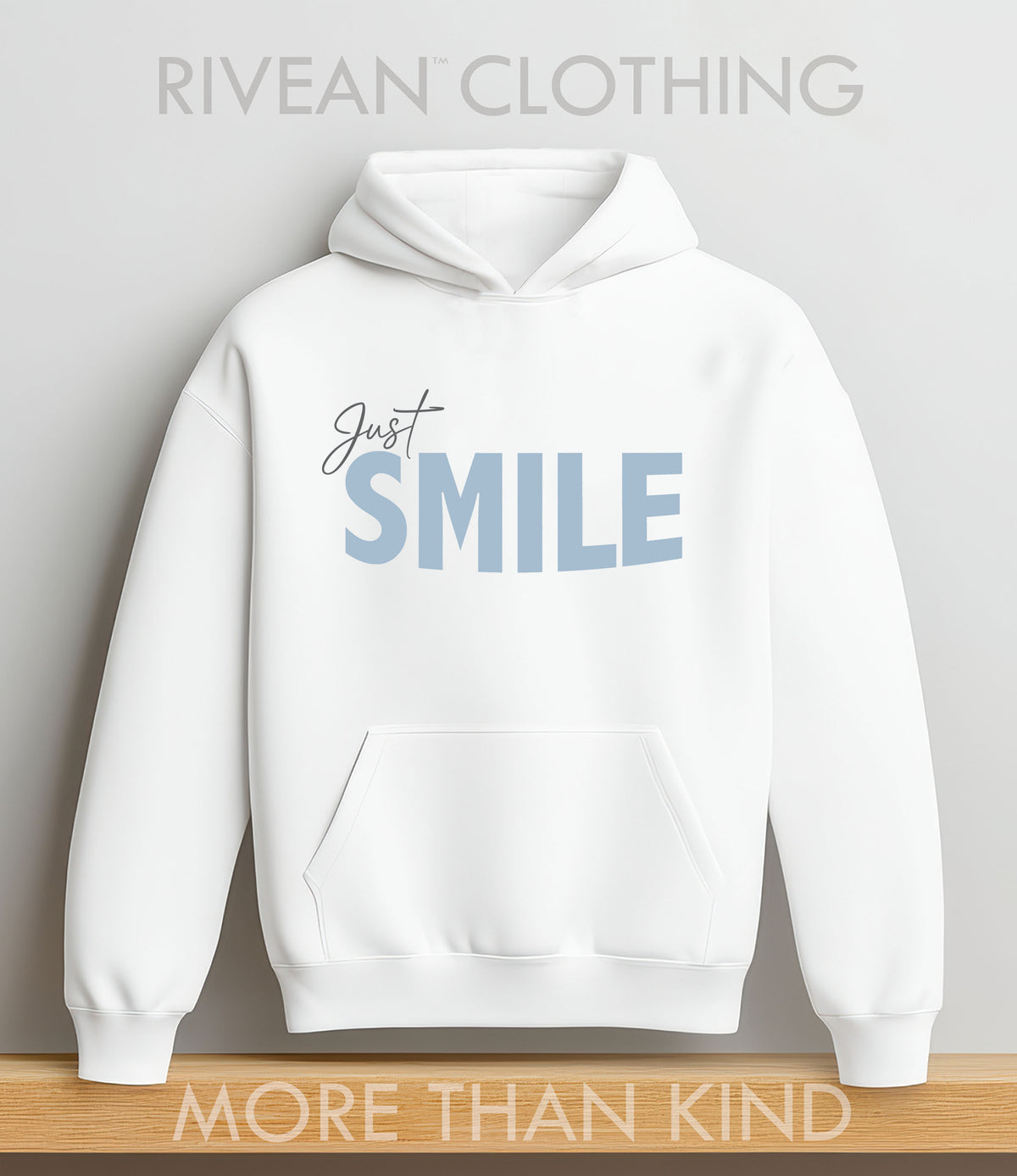 White Hoodie "Just smile"