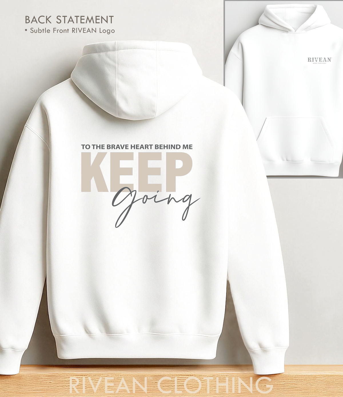 White Hoodie "Keep Going"