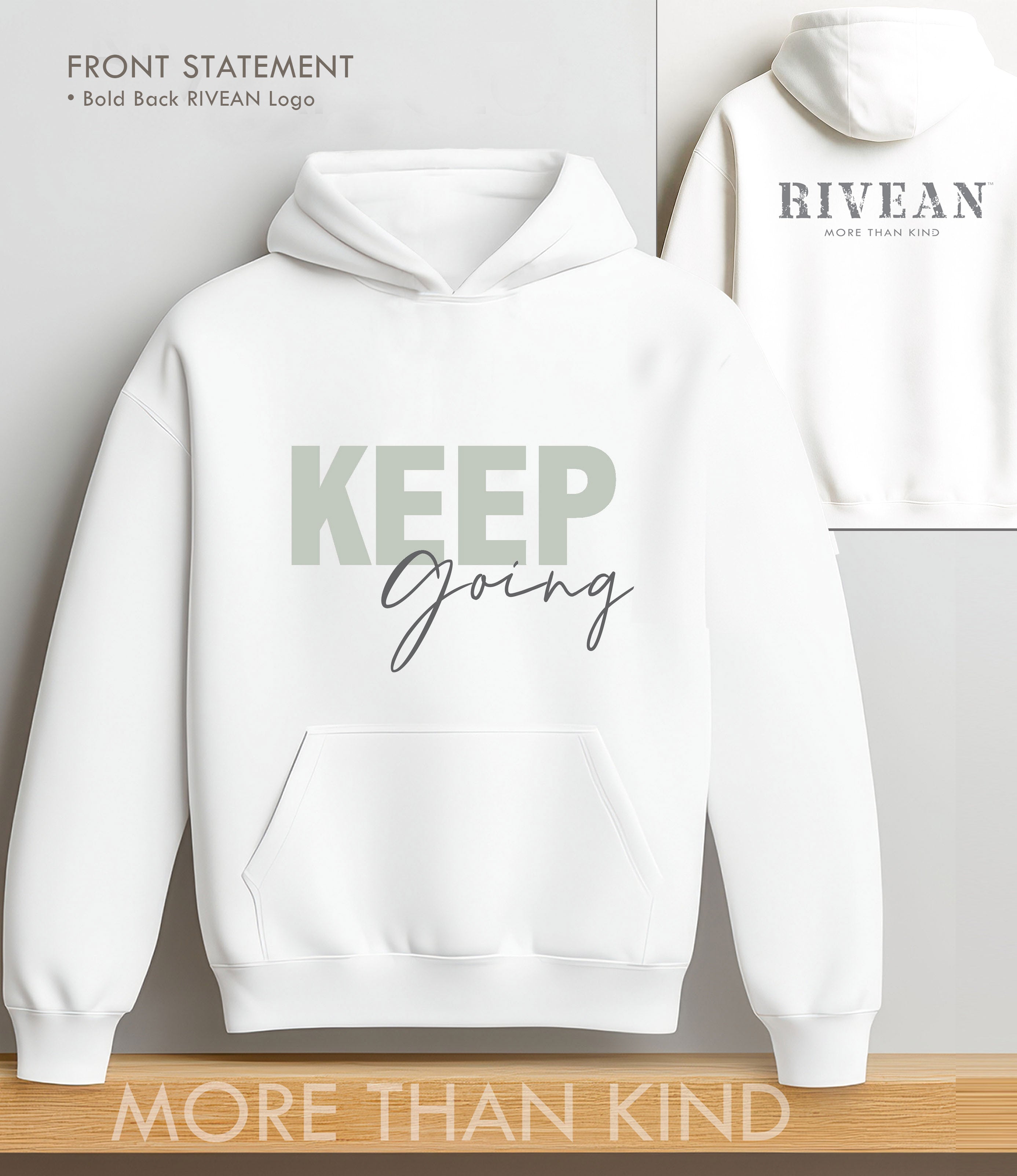 White Hoodie "Keep Going"