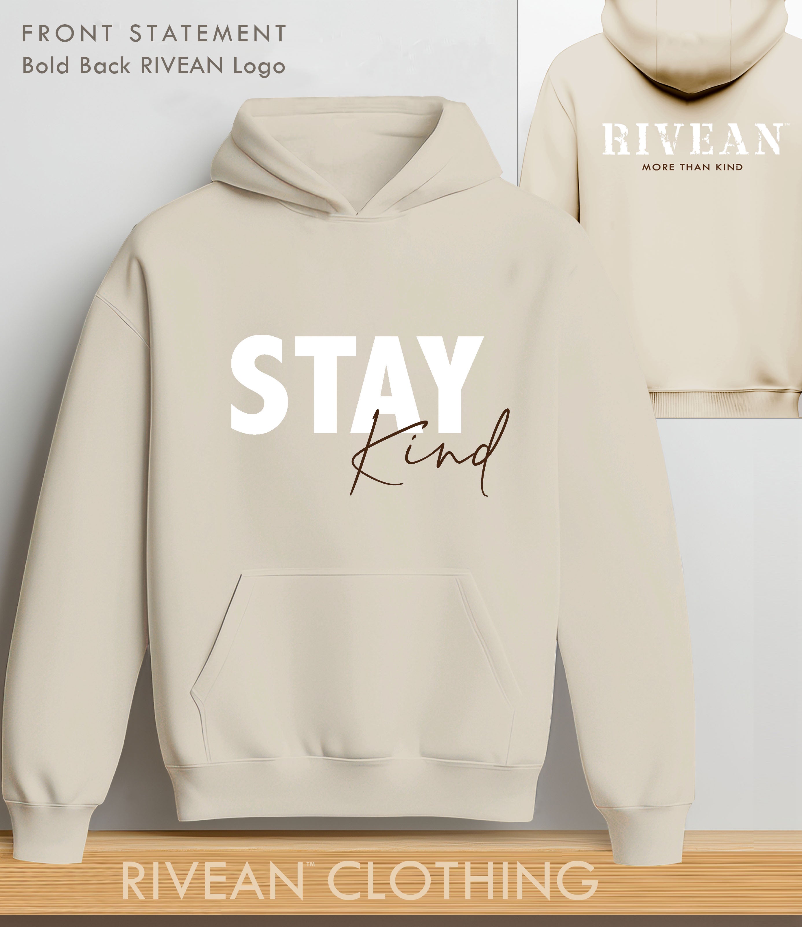 Natural Stone Hoodie "Stay Kind"