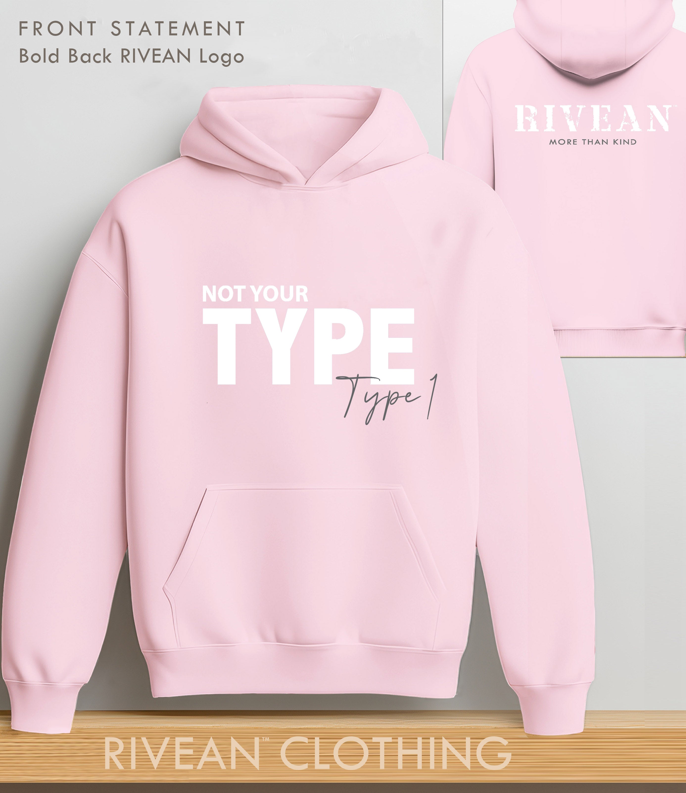 Petal Pink Hoodie NOT YOUR TYPE - Type 1