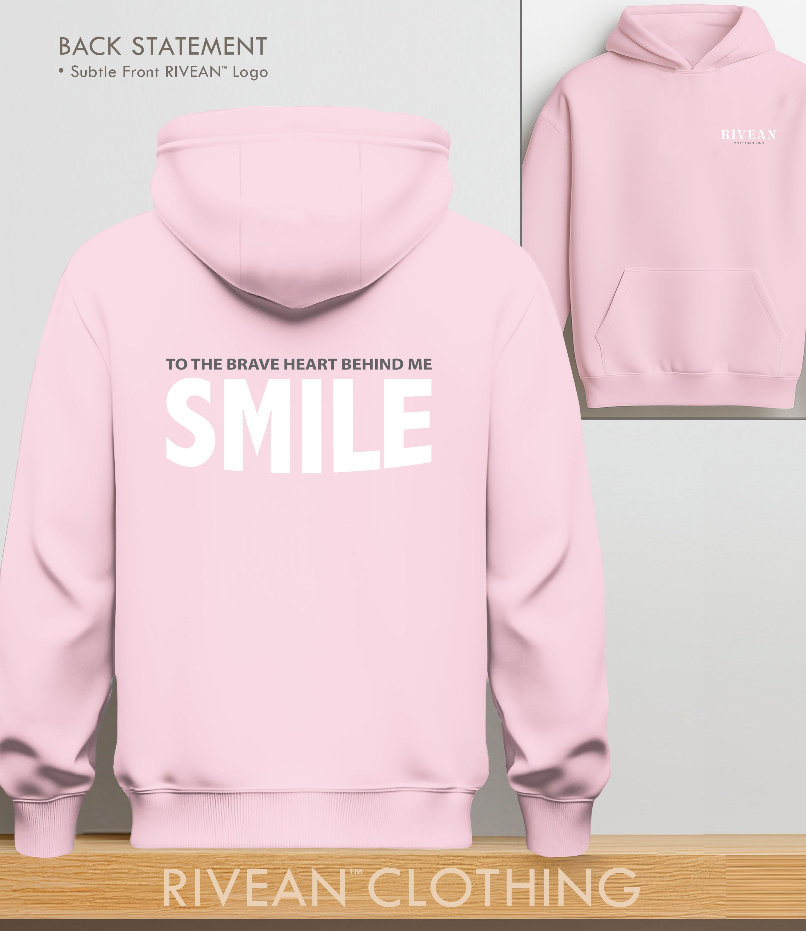 Petal Pink Hoodie Just SMILE