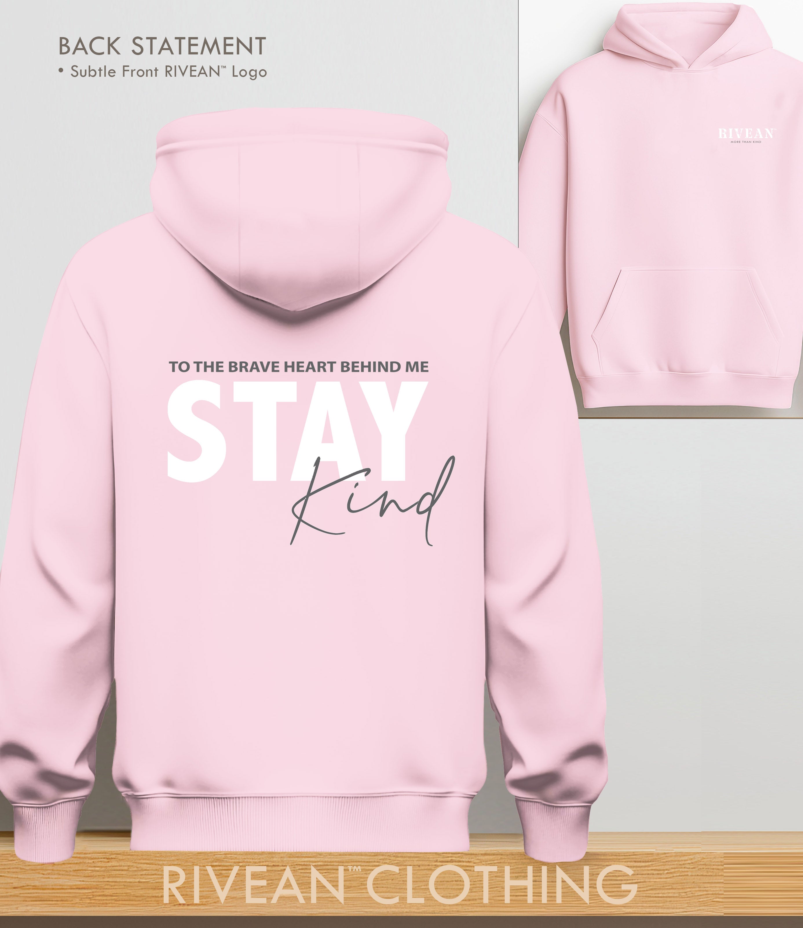 Petal Pink Hoodie "Stay Kind"