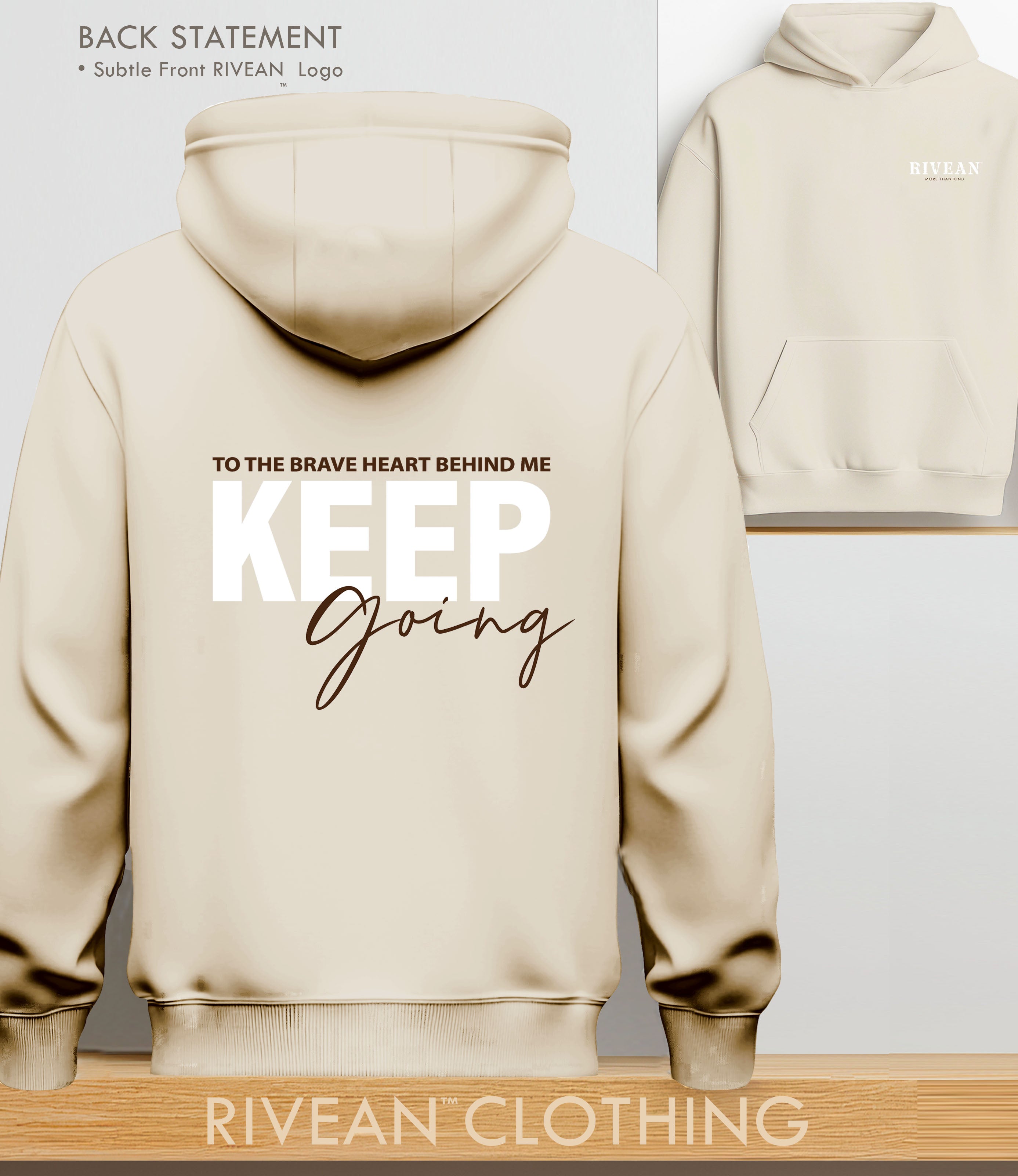 Natural Stone Hoodie "Keep Going"