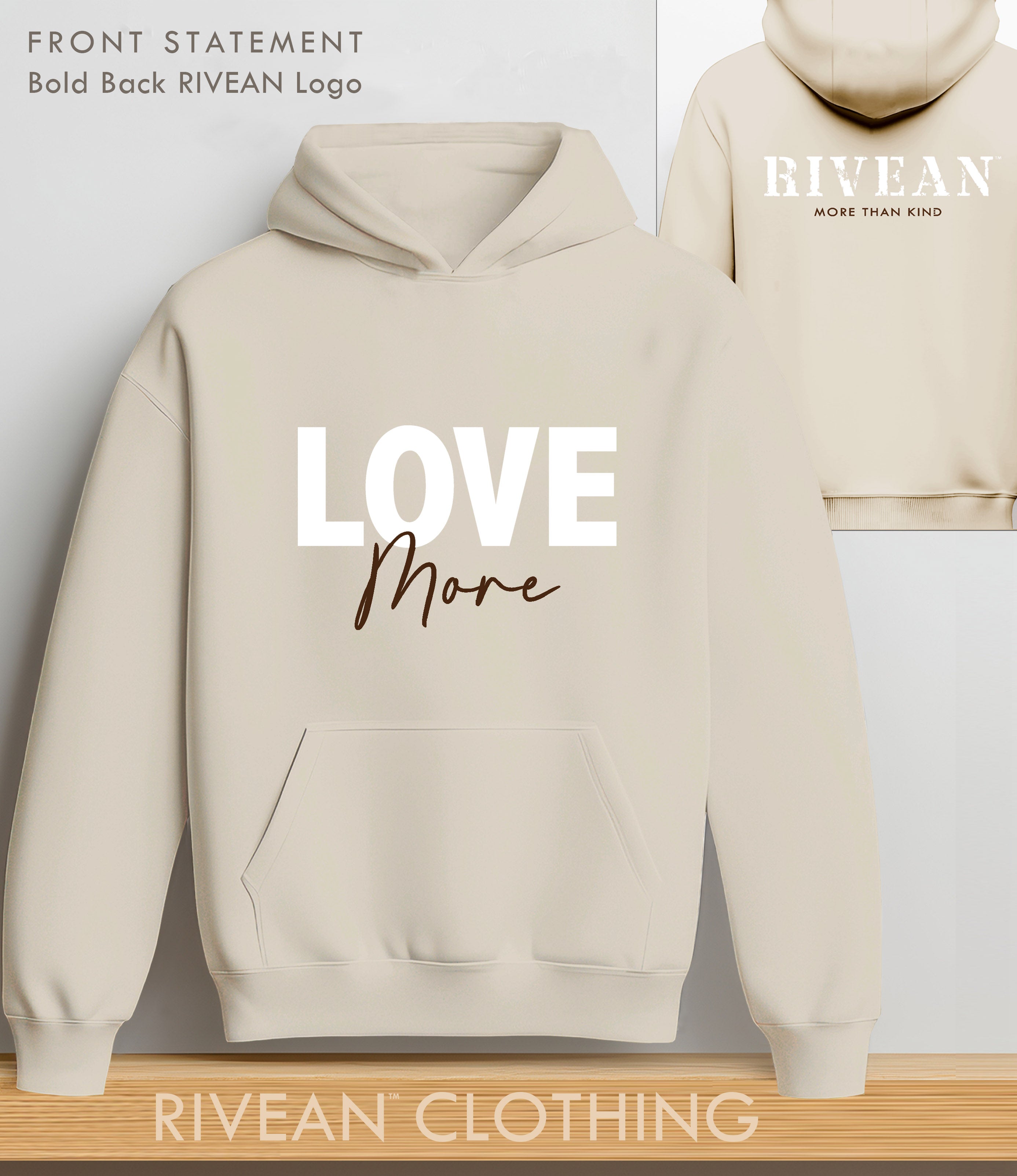 Natural Stone Hoodie "Love More"