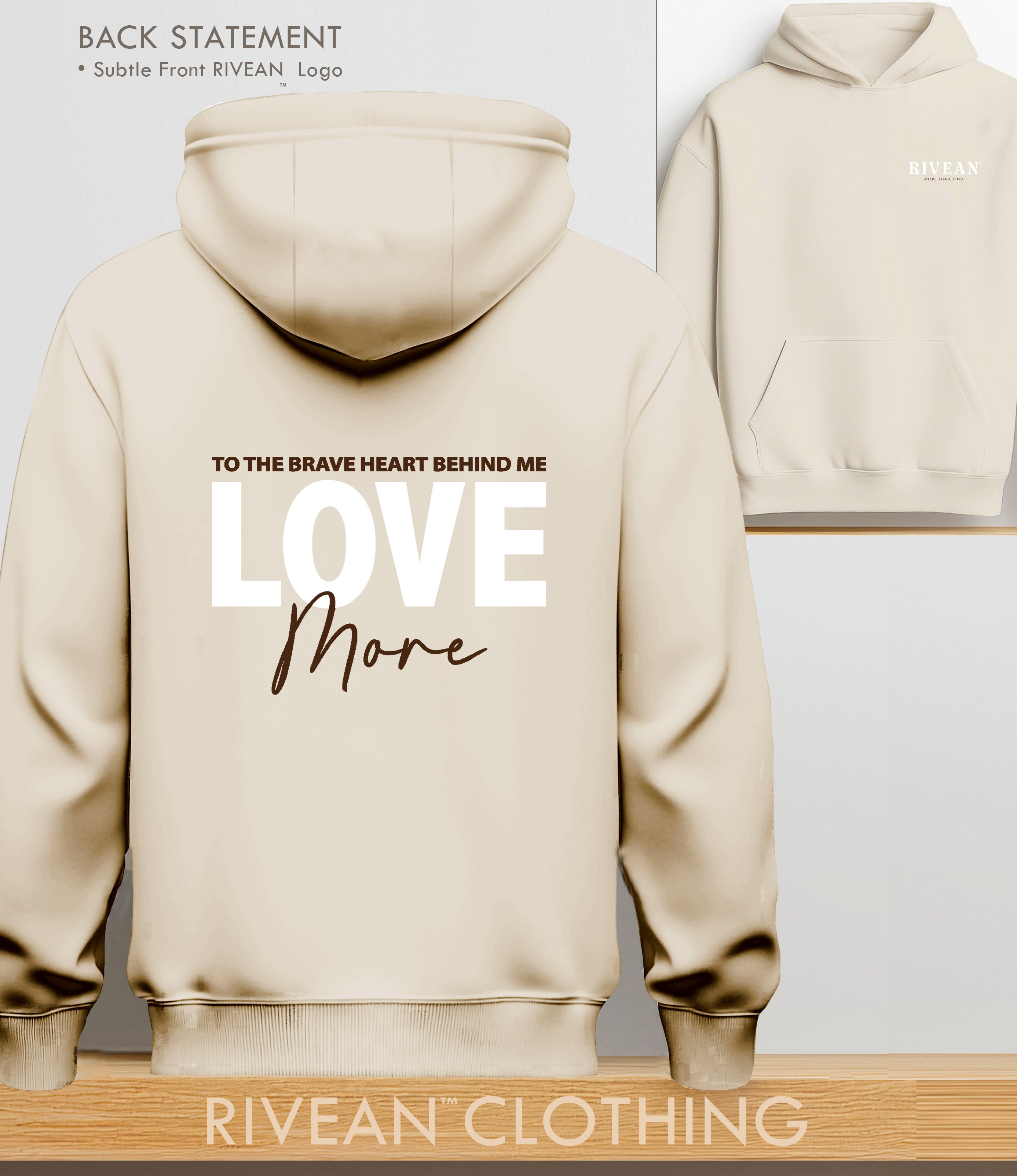 Natural Stone Hoodie "Love More"