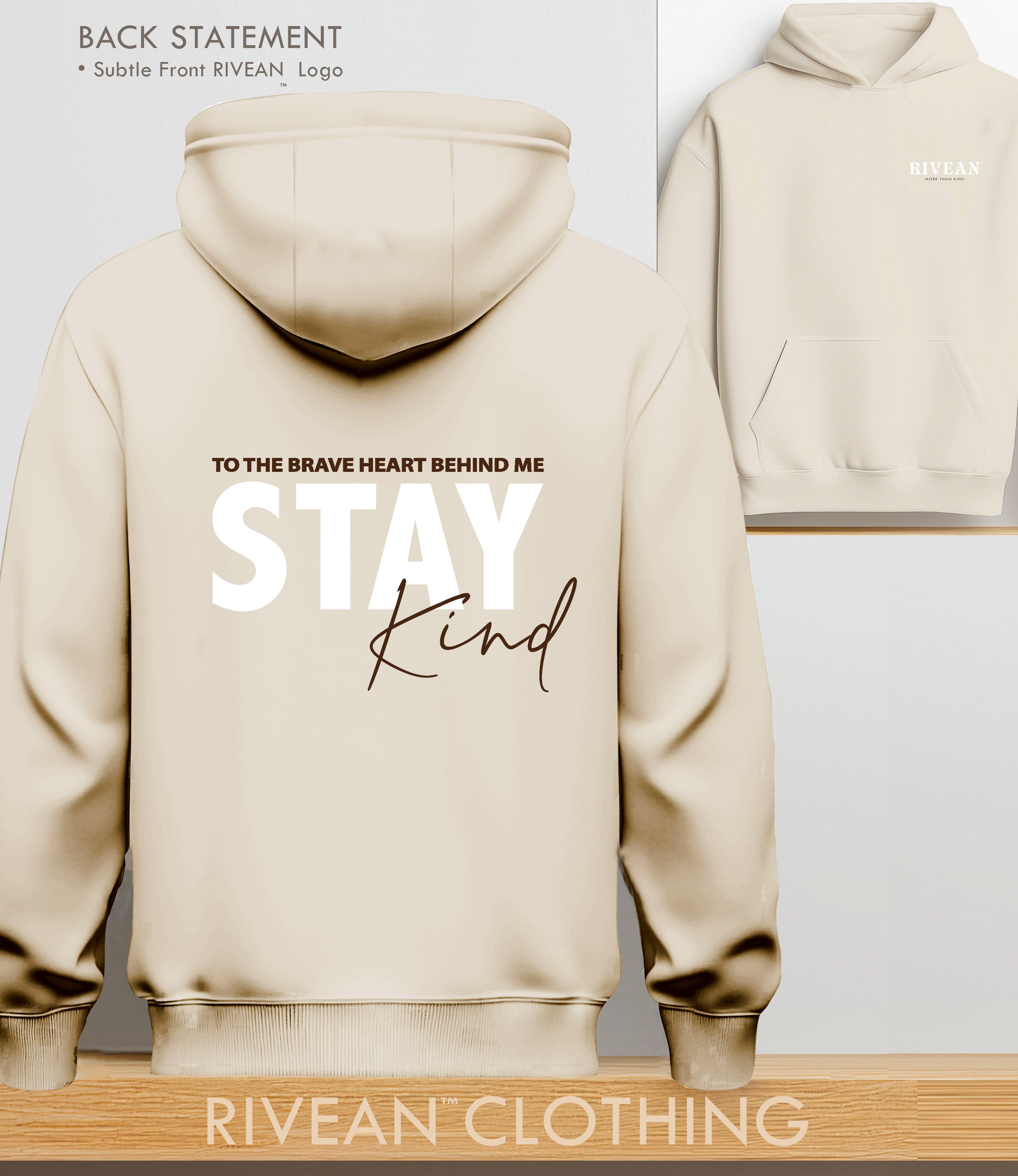 Natural Stone Hoodie "Stay Kind"