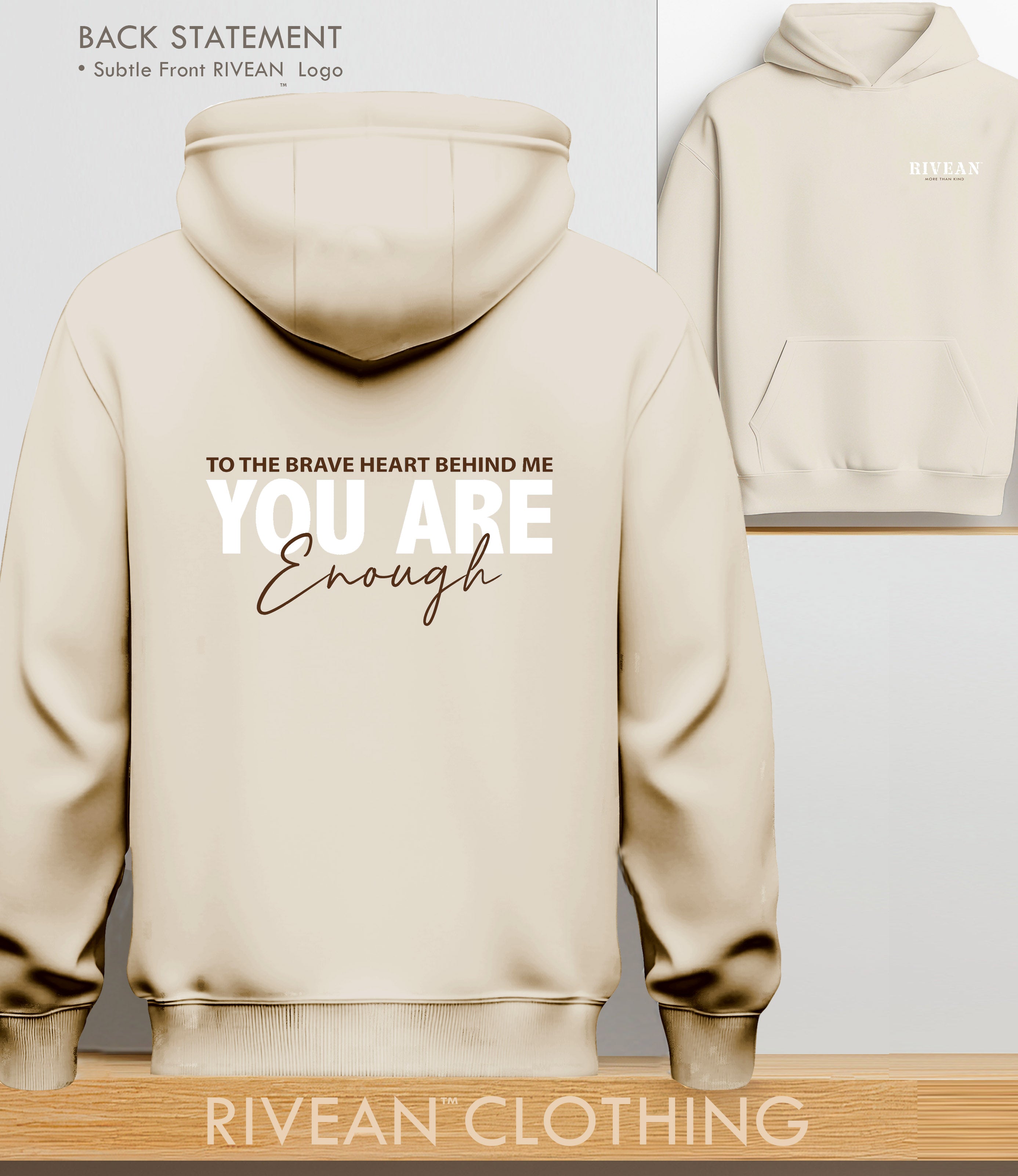 Natural Stone Hoodie "YOU ARE Enough"