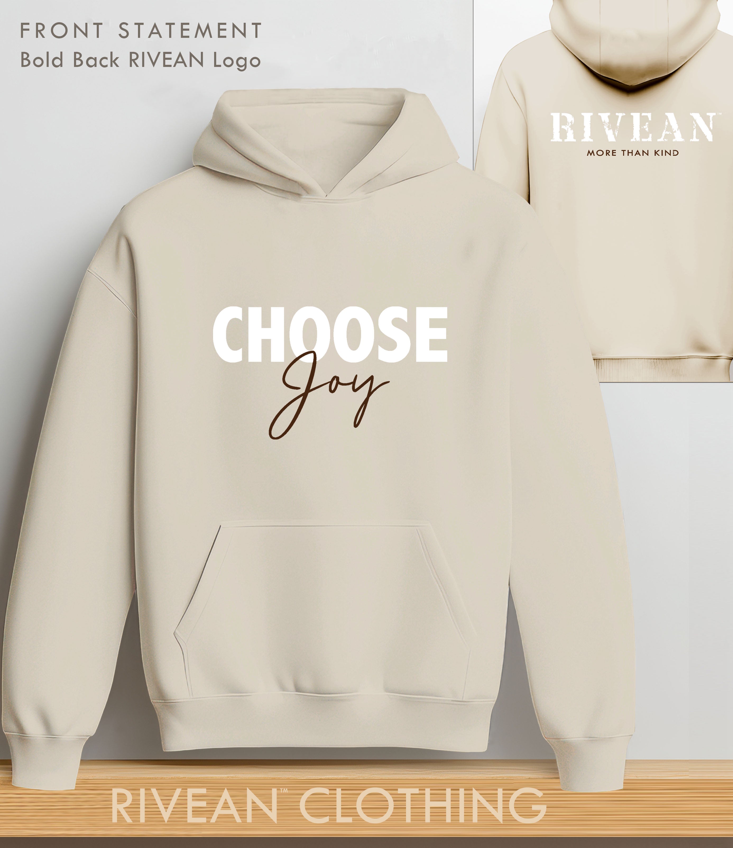 Natural Stone Hoodie "Choose Joy"