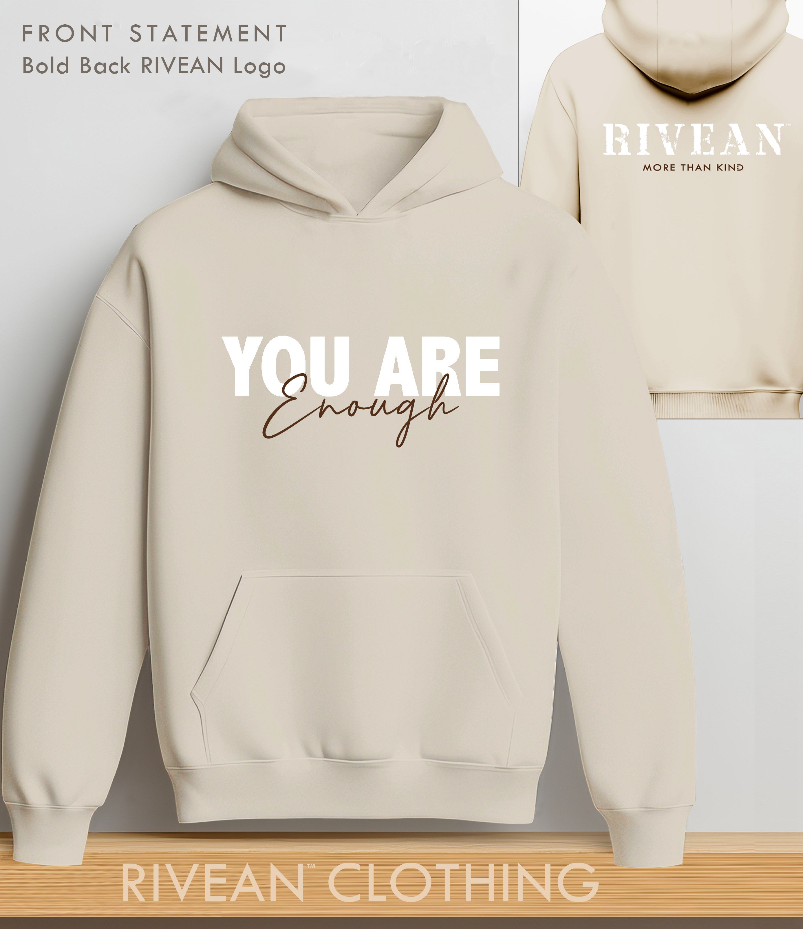 Natural Stone Hoodie "YOU ARE Enough"