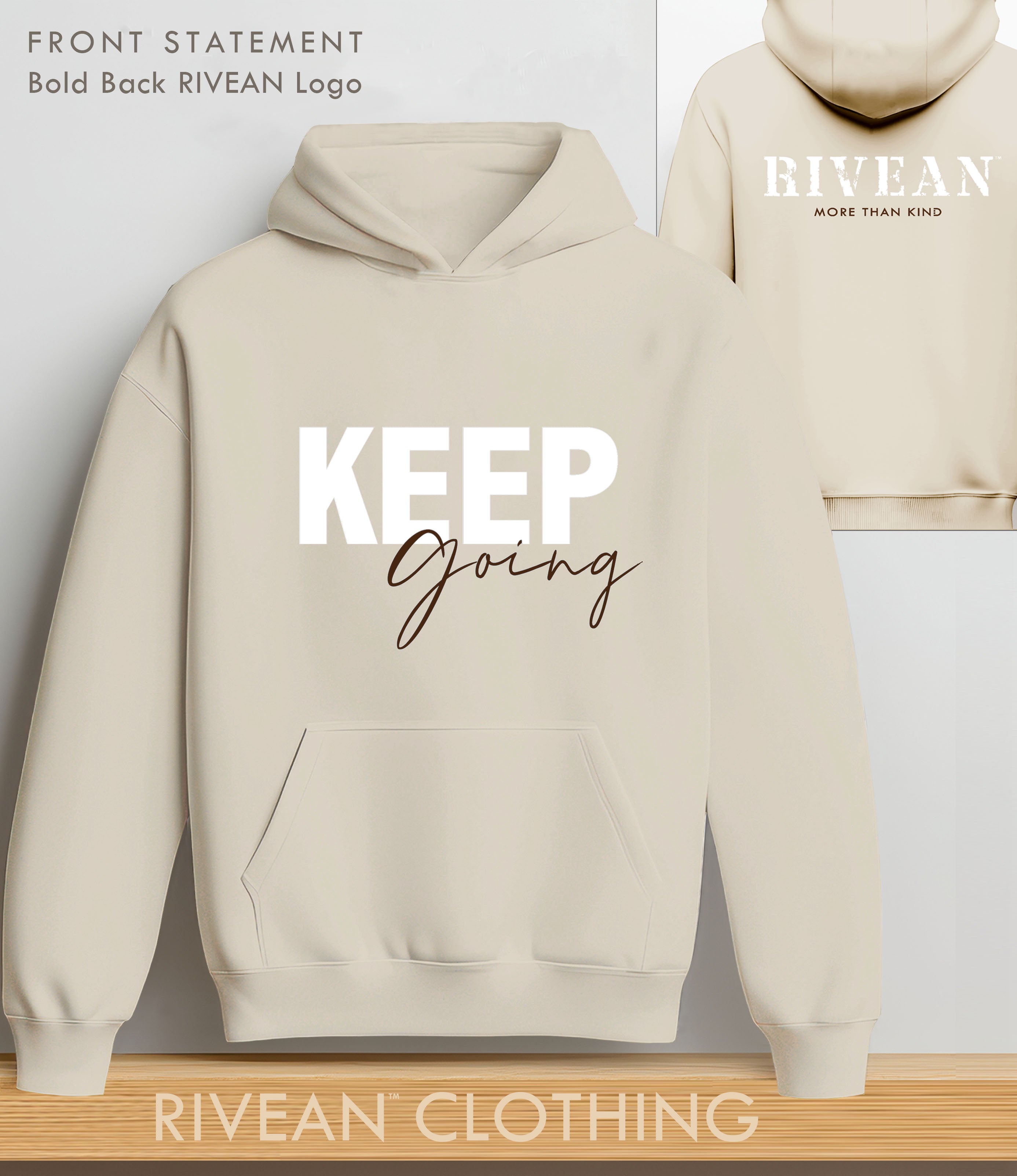 Natural Stone Hoodie "Keep Going"