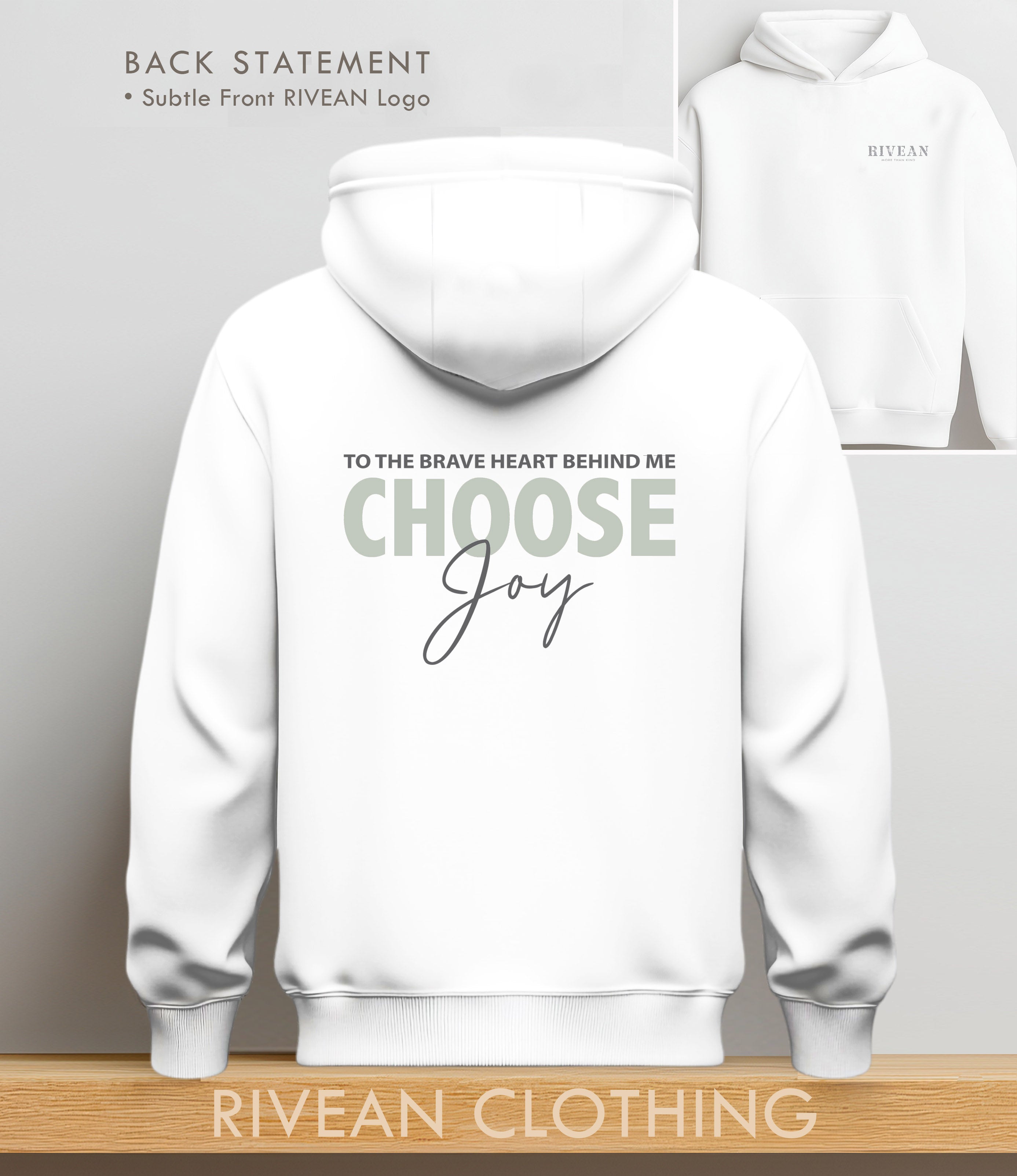 White Hoodie "Choose Joy"