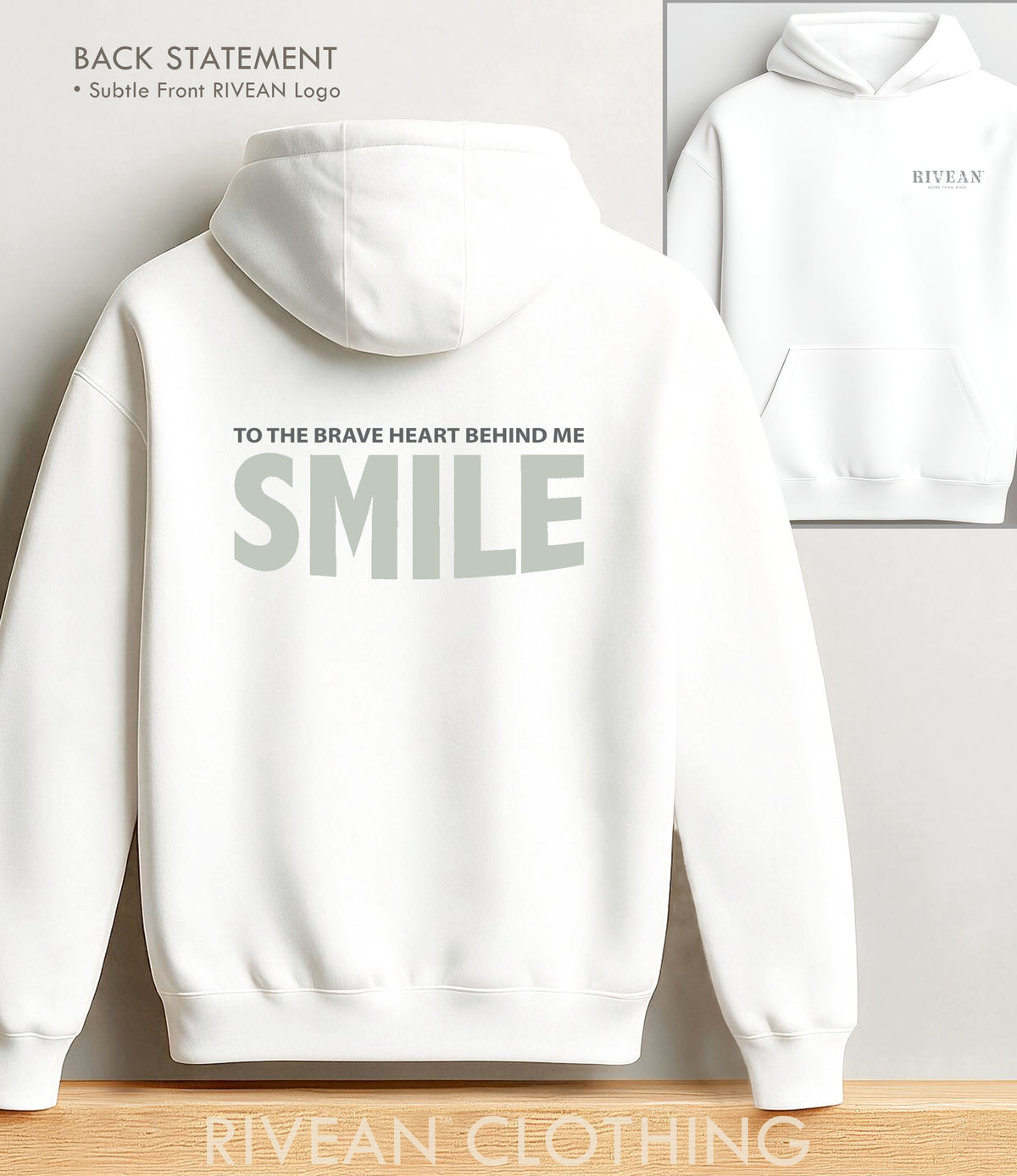 White Hoodie "Just smile"
