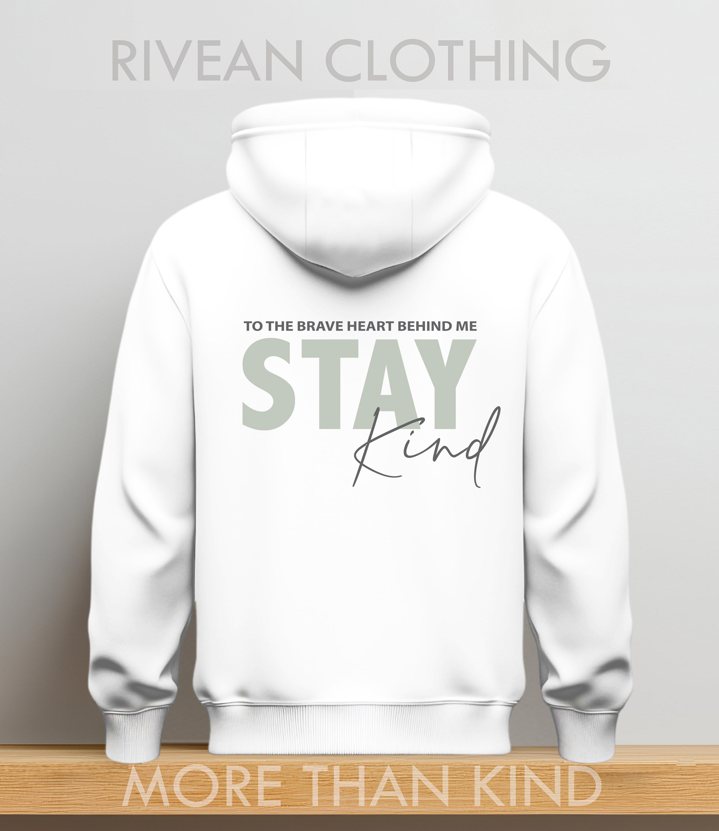 White Hoodie "Stay Kind"