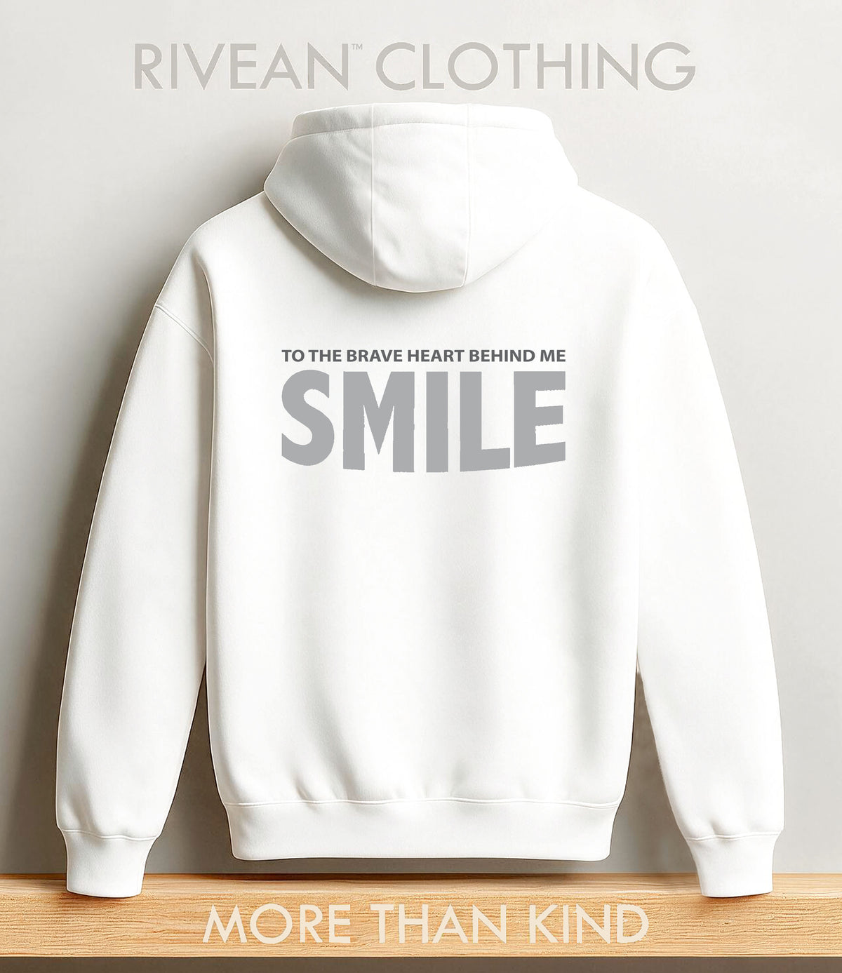 White Hoodie "Just smile"