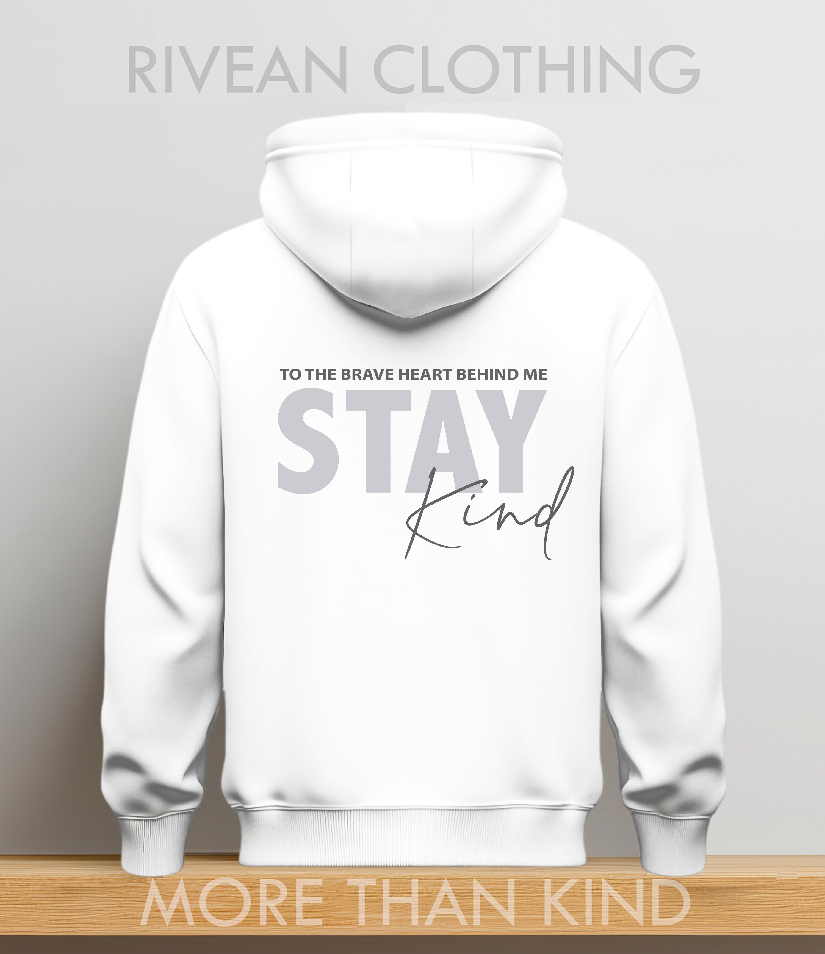 White Hoodie "Stay Kind"