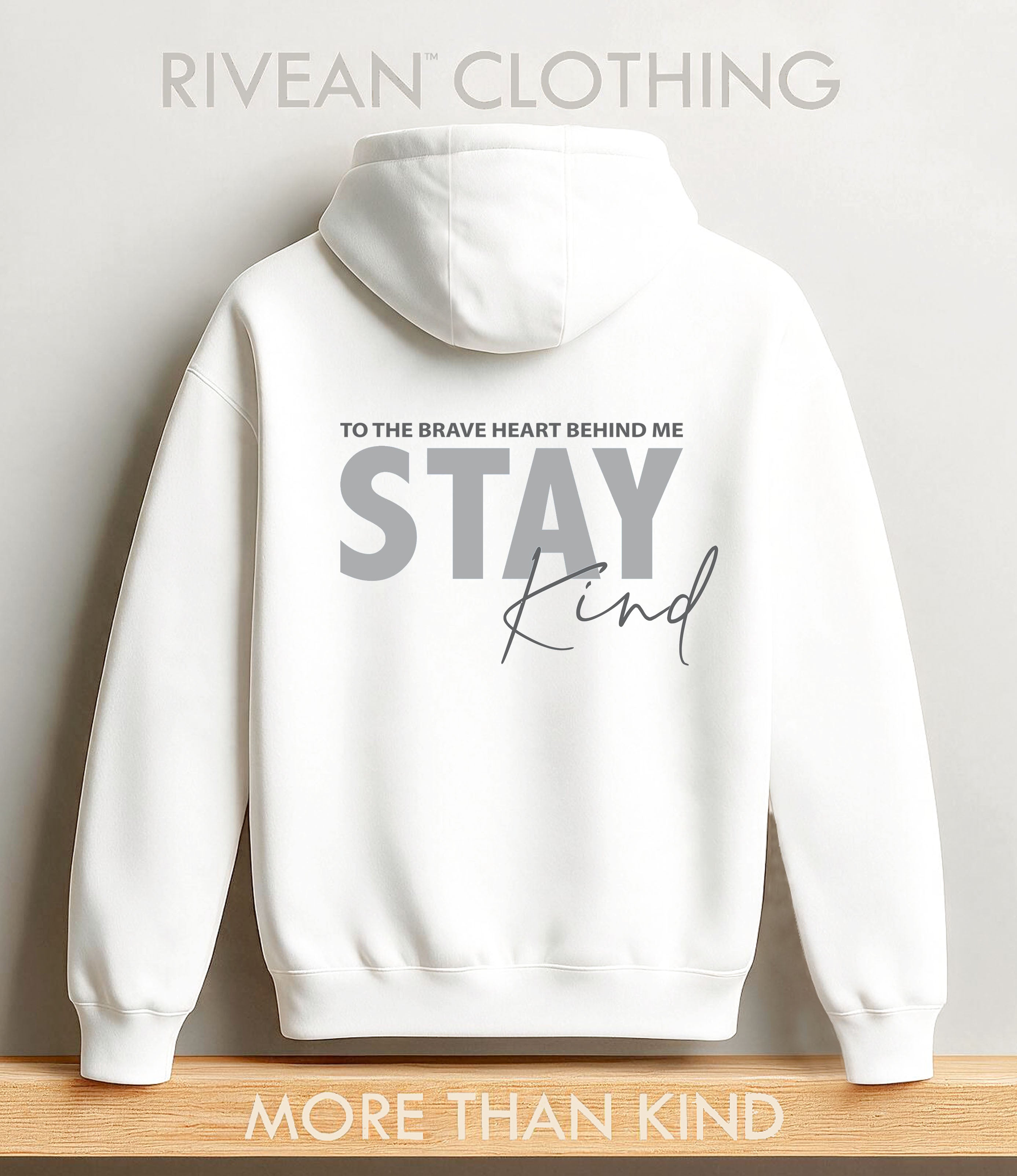 White Hoodie "Stay Kind"