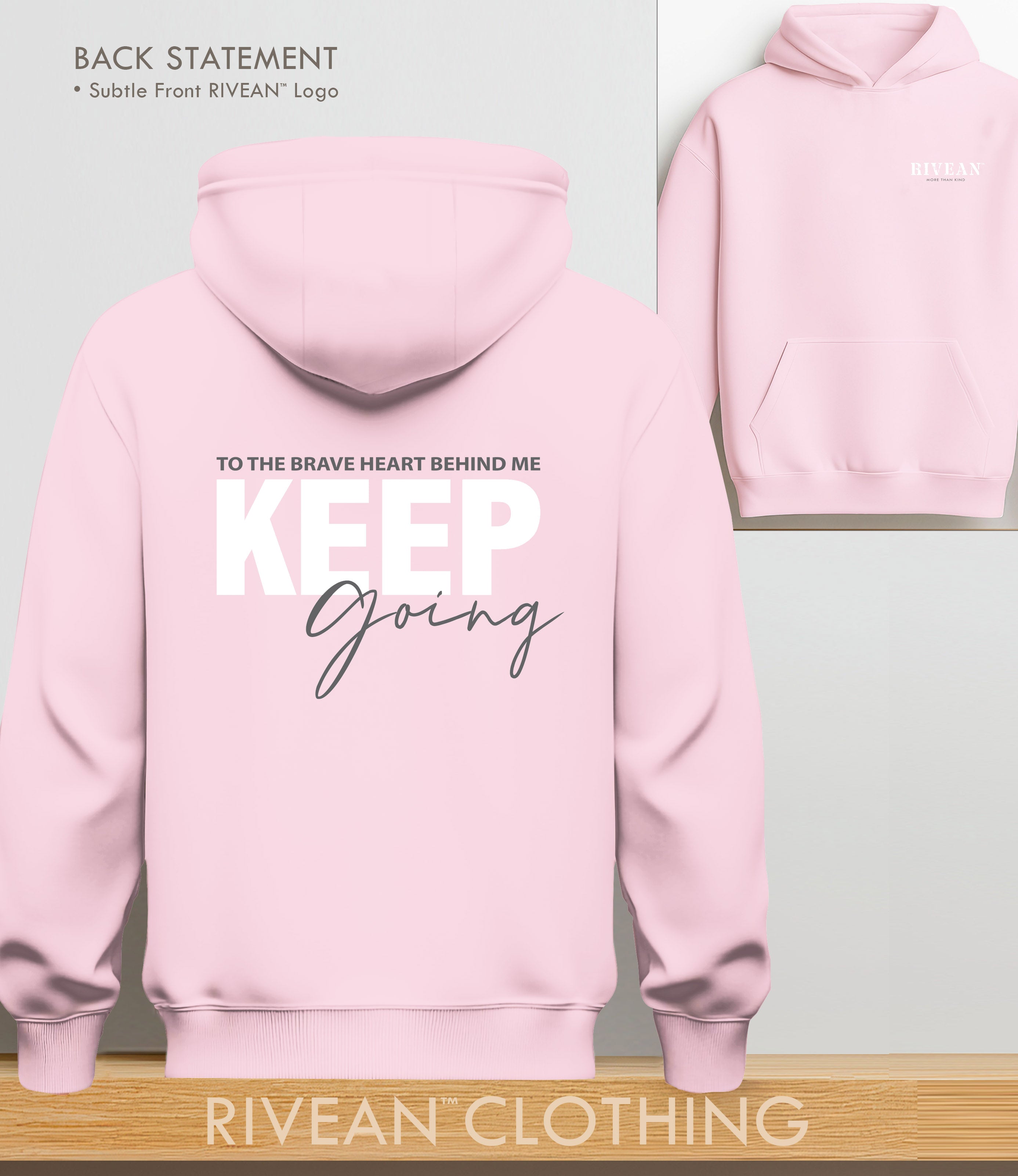 Petal Pink Hoodie "Keep Going"