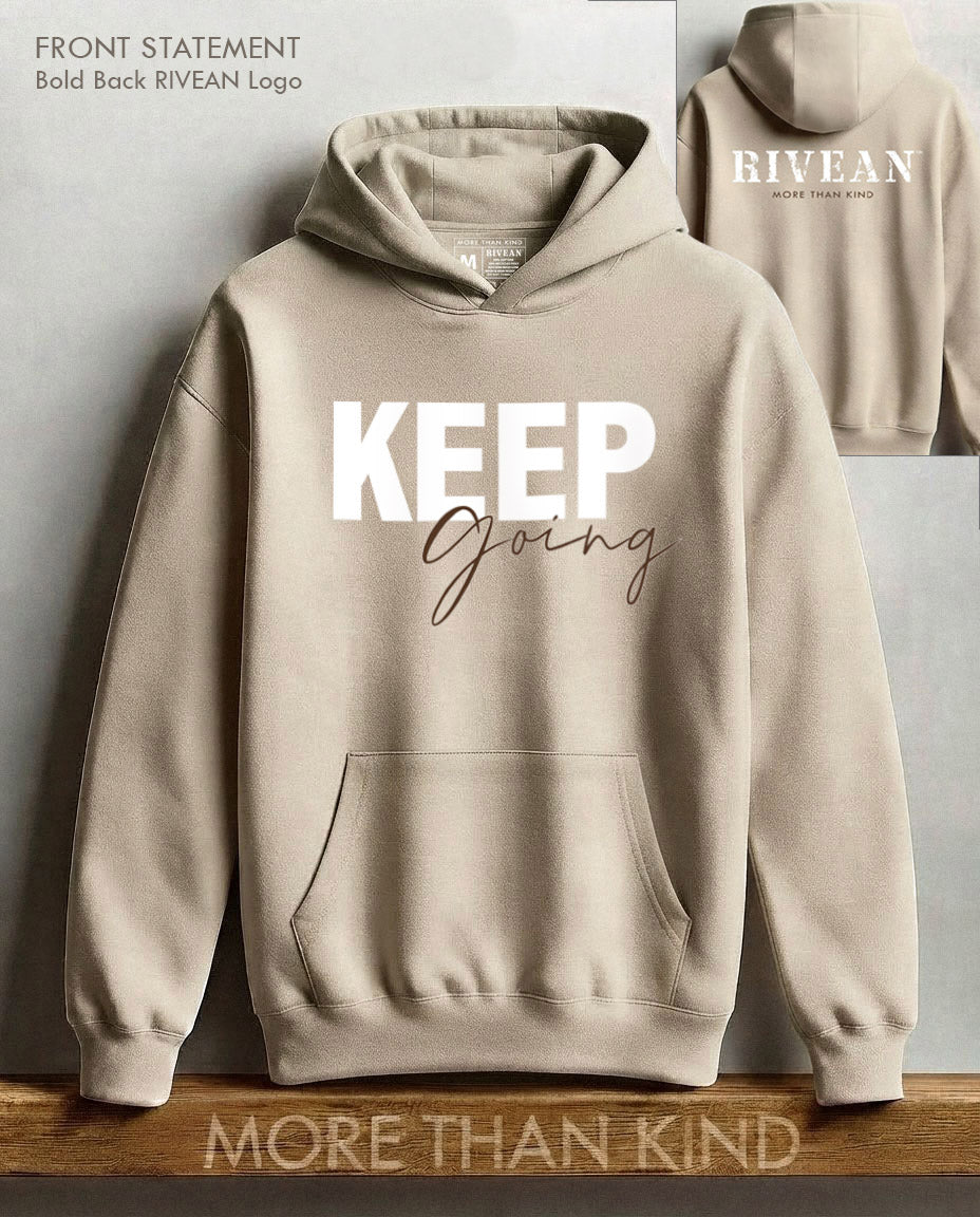 Unisex Natural Stone Hoodie "Keep Going"