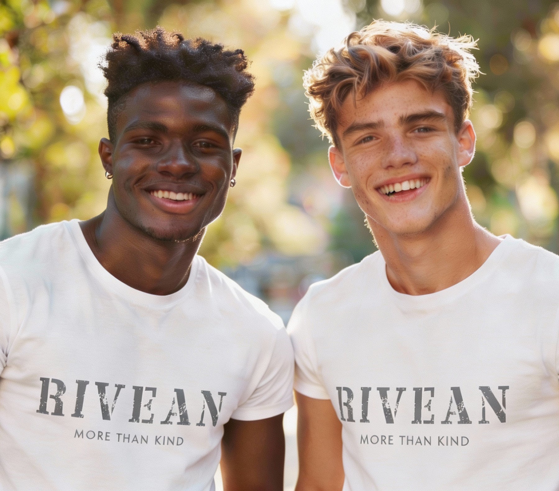 White T-Shirt "RIVEAN MORE THAN KIND"