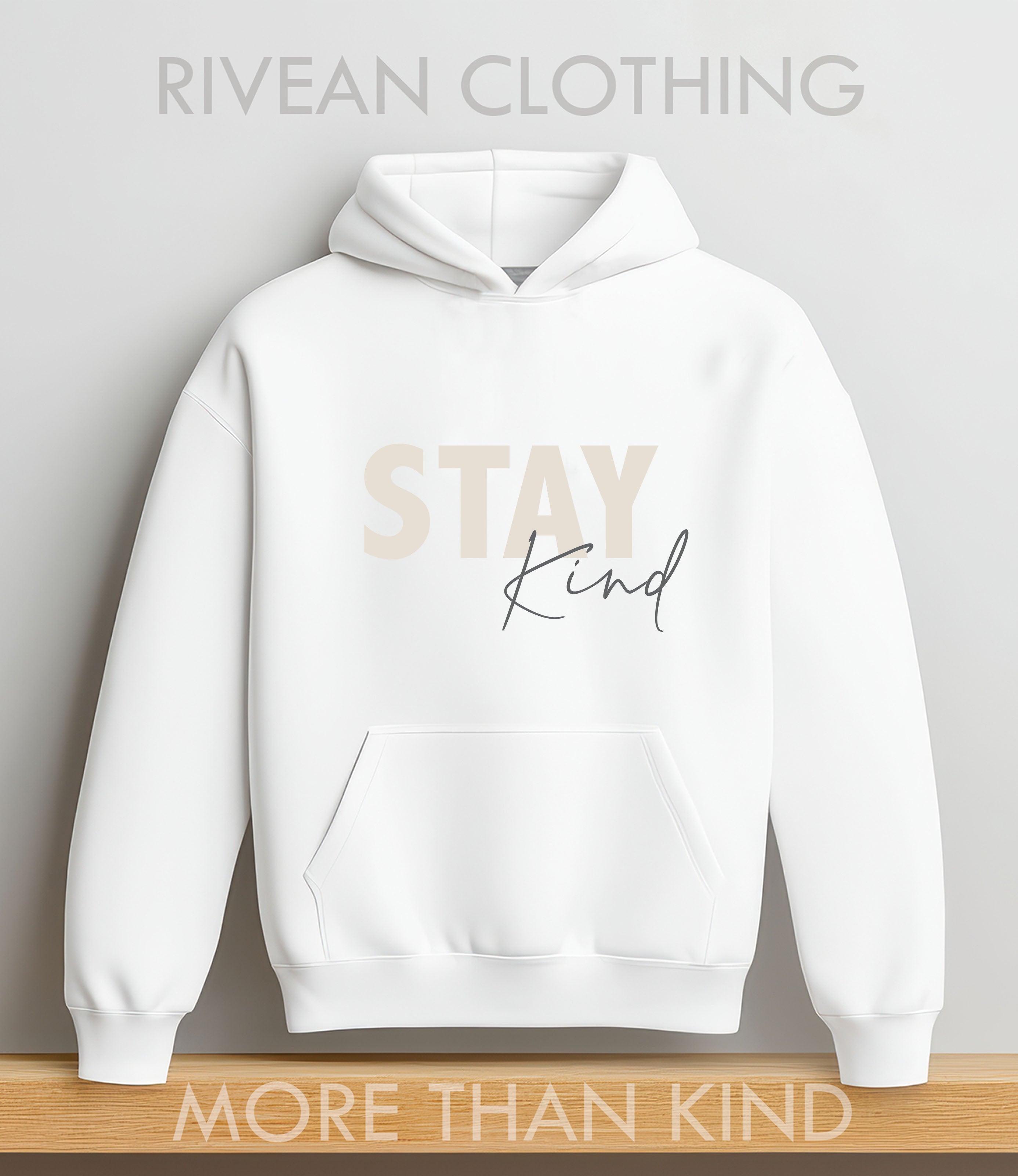 White Hoodie "Stay Kind"