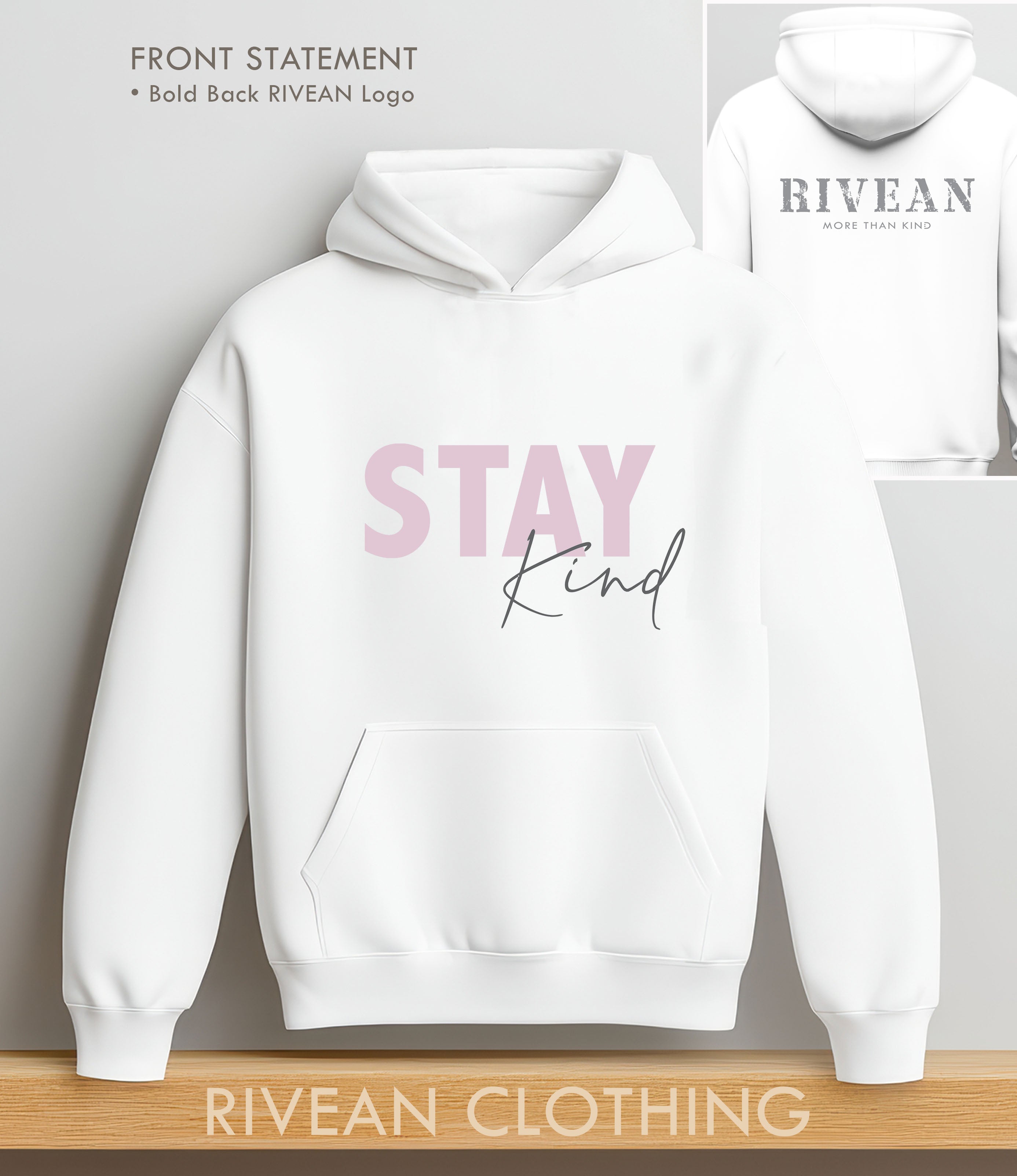 White Hoodie "Stay Kind"