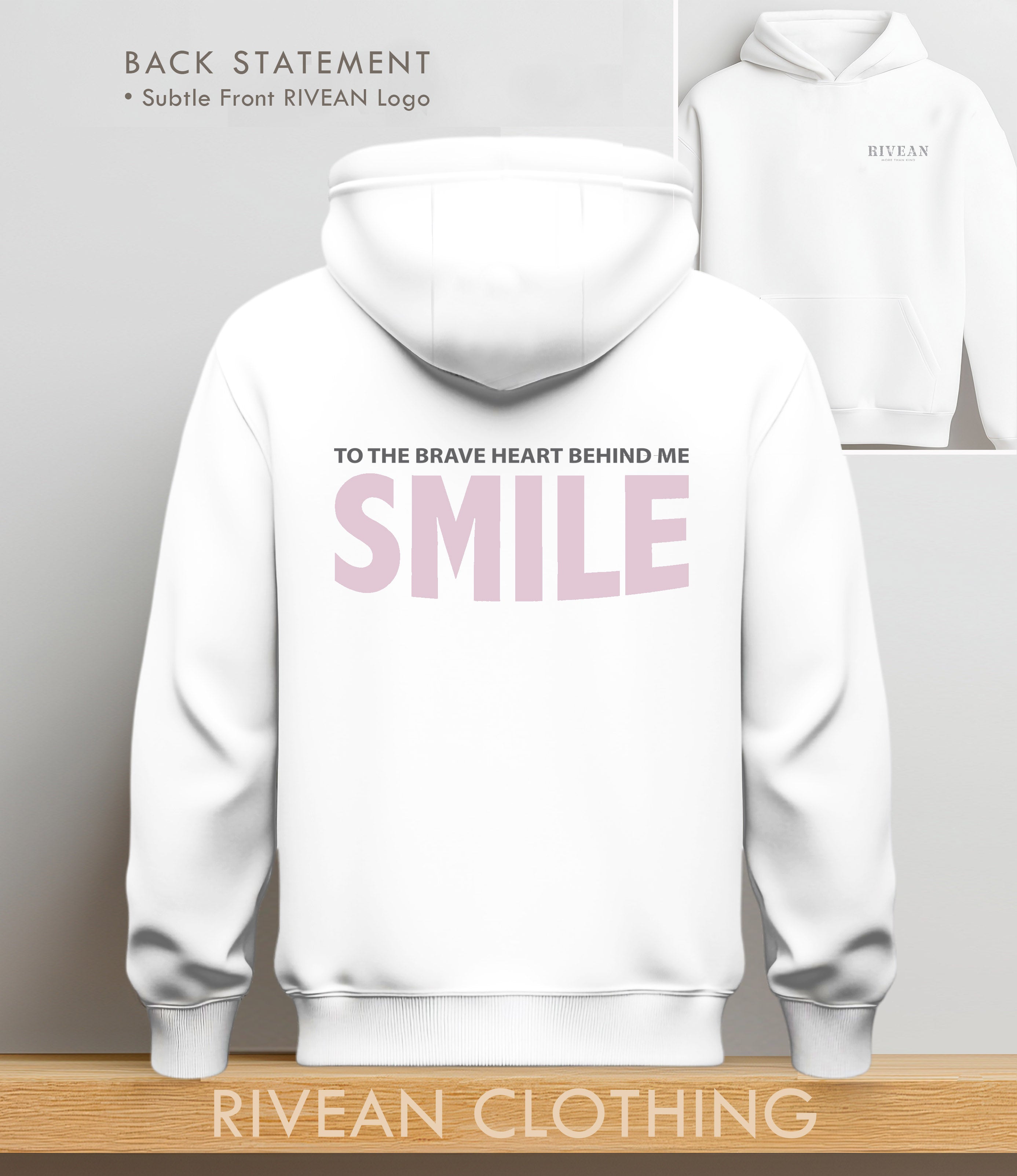 White Hoodie "Just smile"