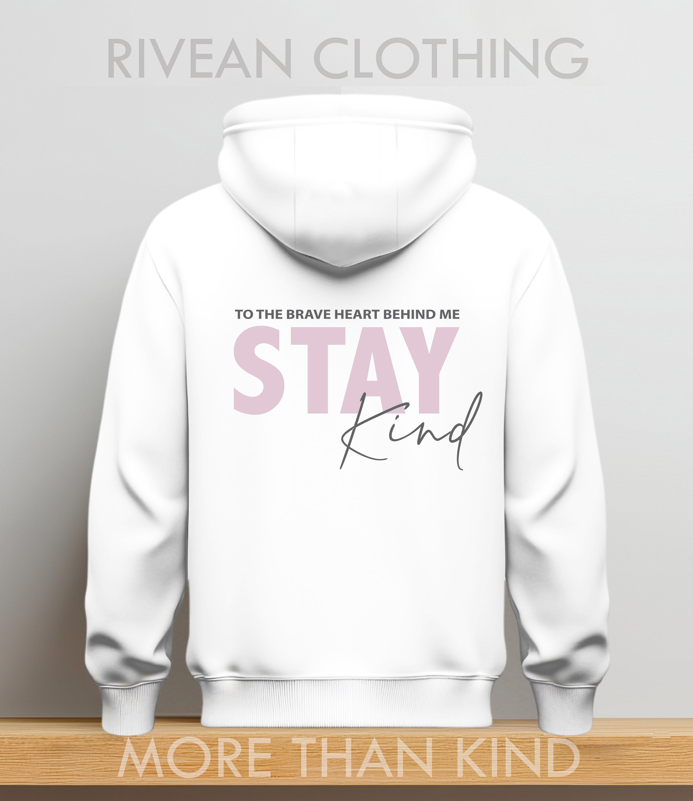 White Hoodie "Stay Kind"
