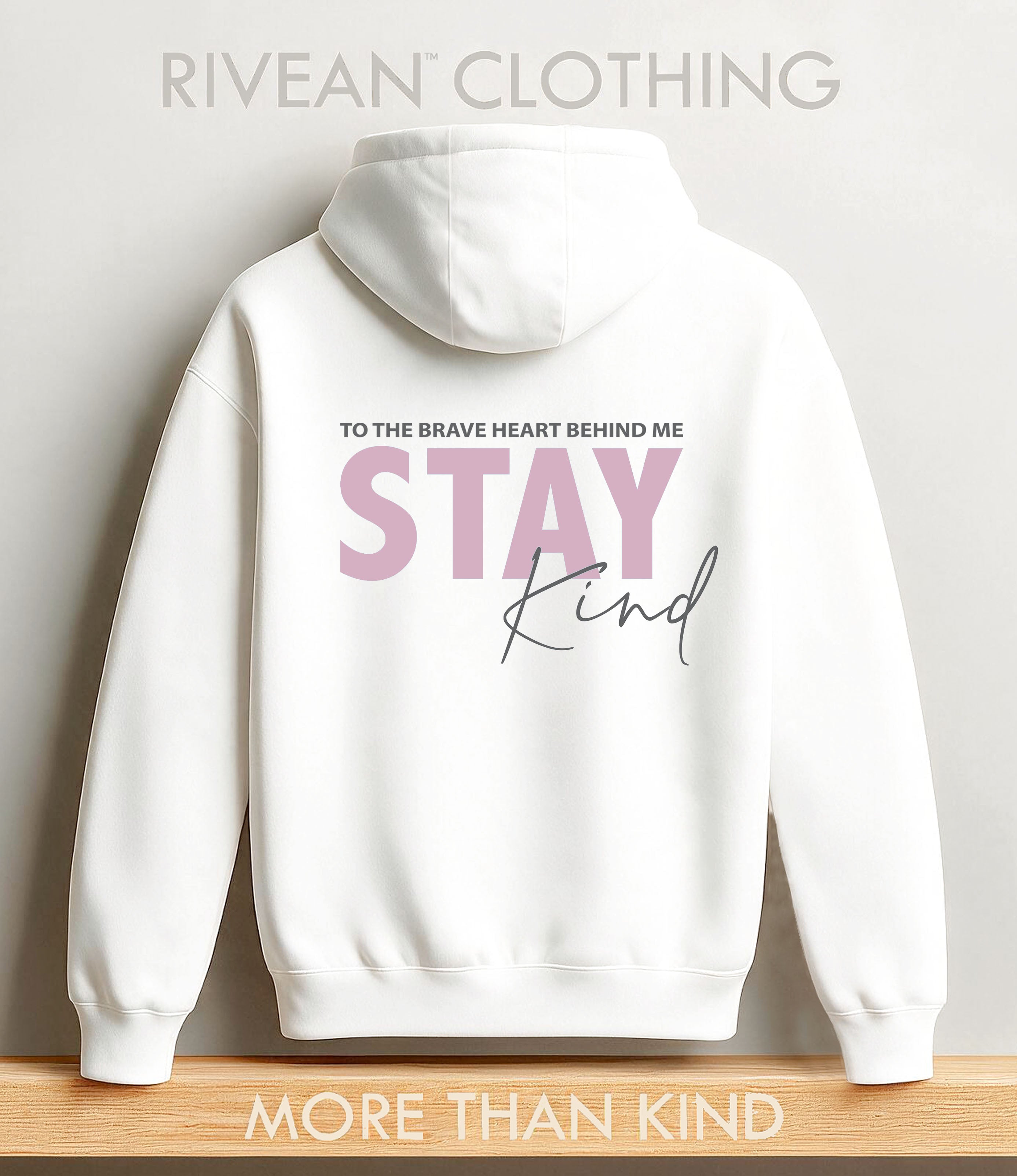 White Hoodie "Stay Kind"