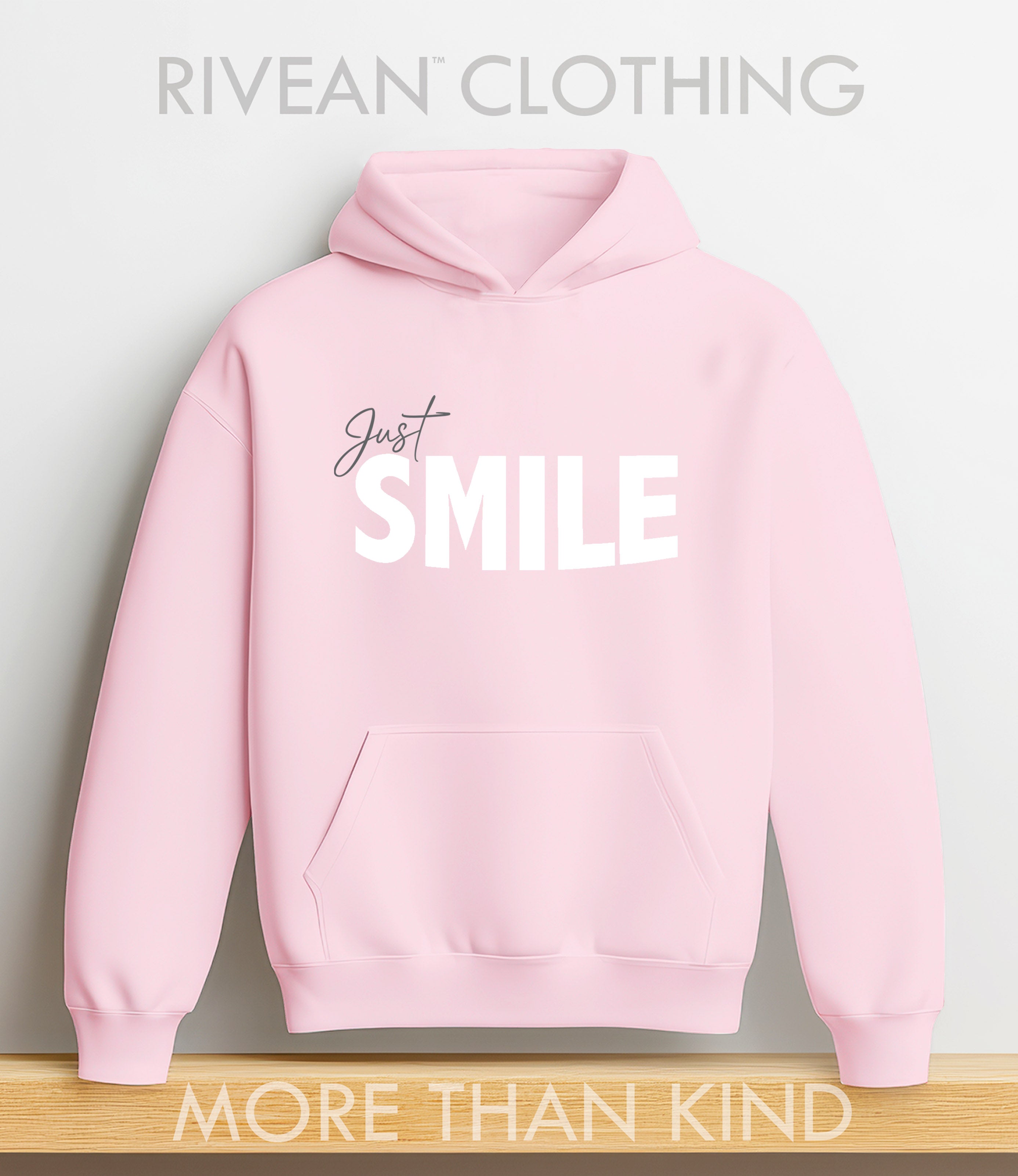 Petal Pink Hoodie Just SMILE
