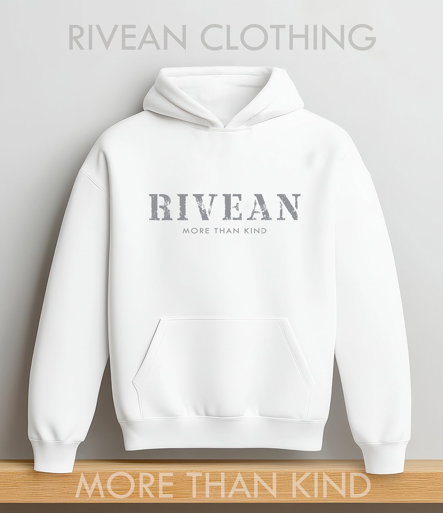 White Hoodie "RIVEAN MORE THAN KIND"