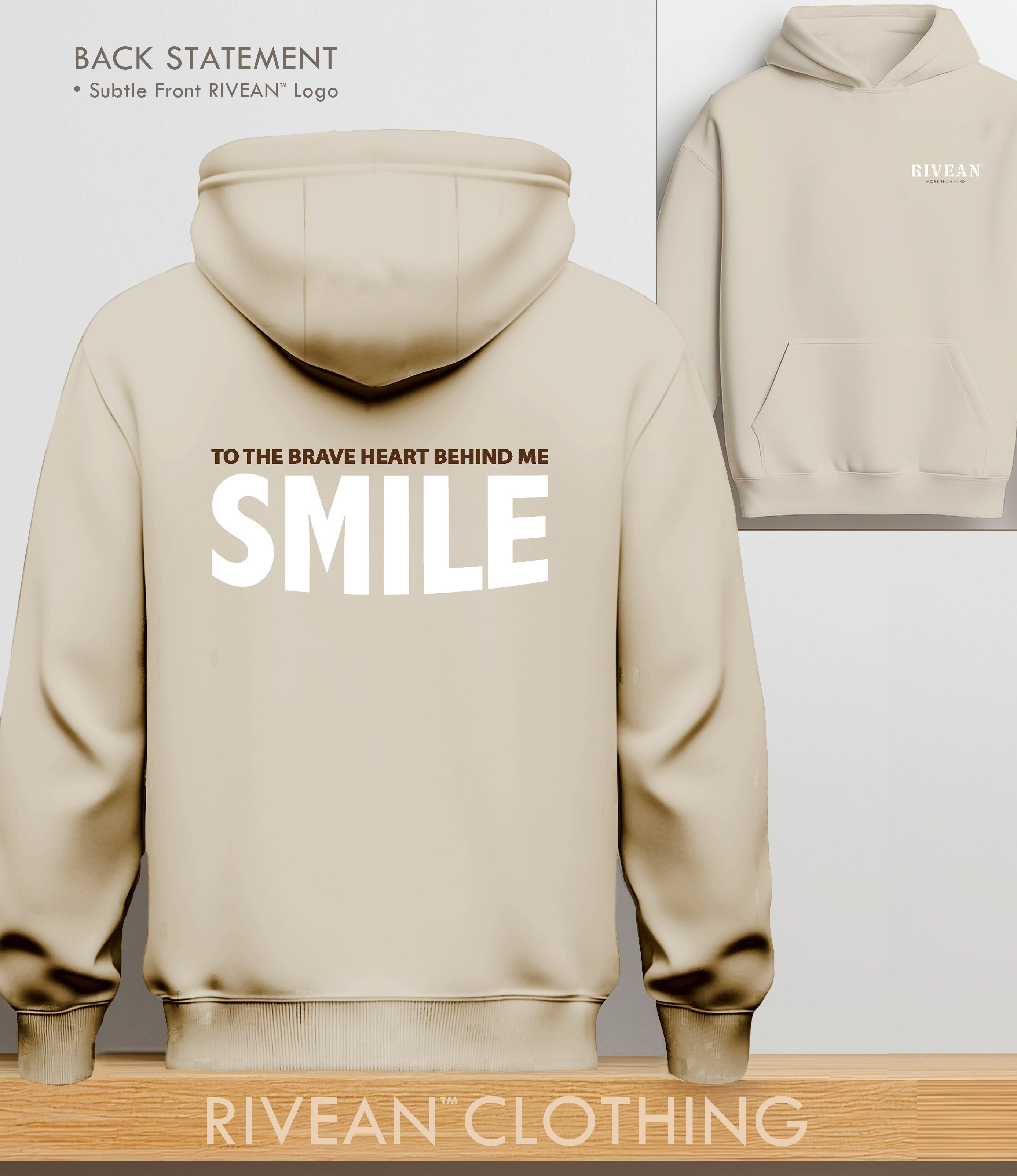 Natural Stone Hoodie Just SMILE