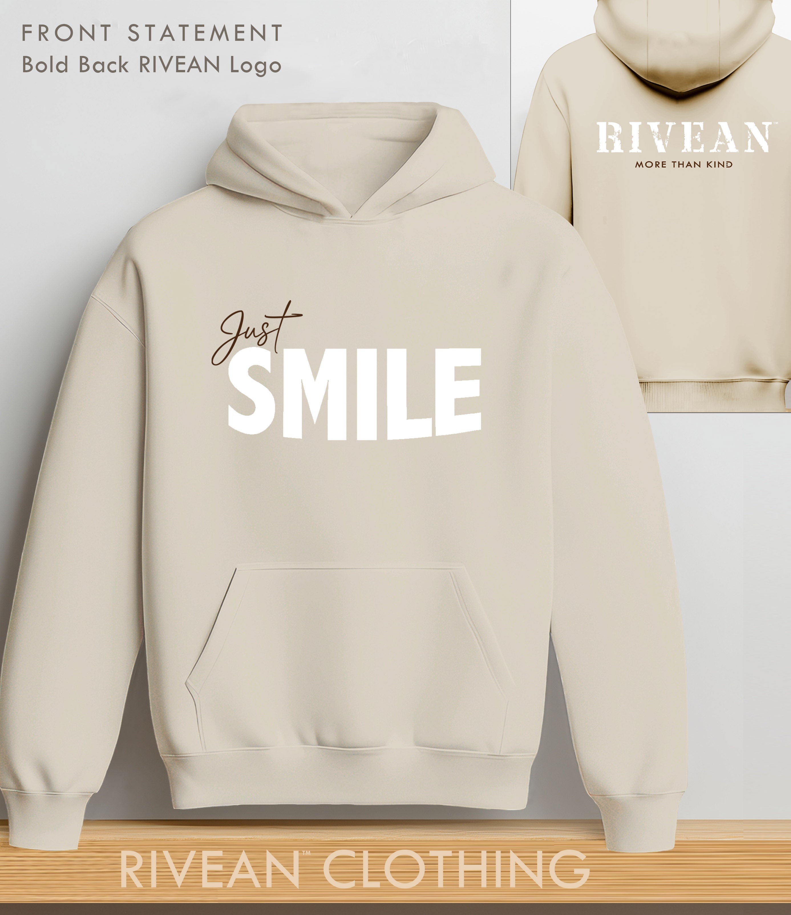 Natural Stone Hoodie Just SMILE