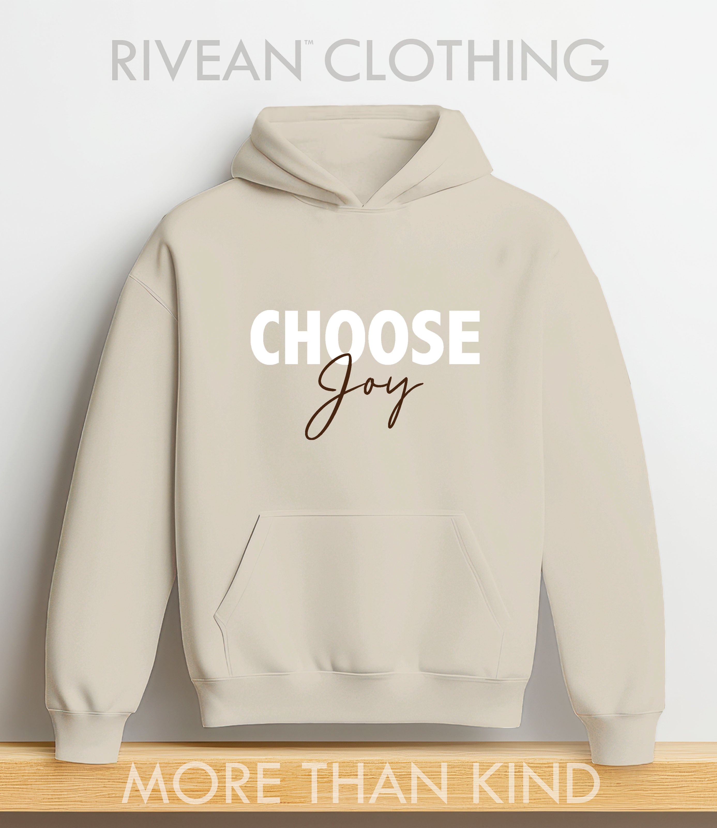 Natural Stone Hoodie "Choose Joy"