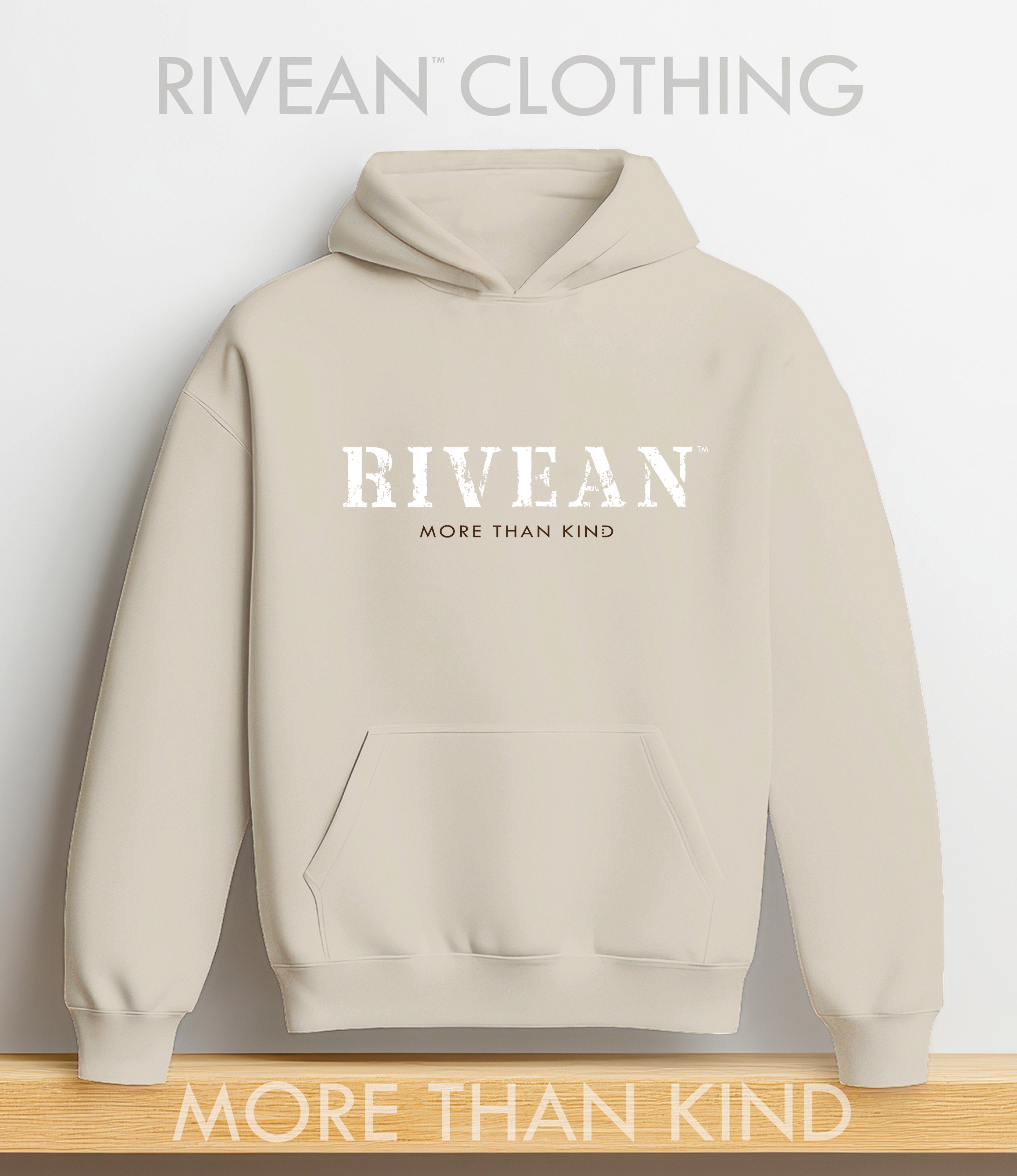 Natural Stone Hoodie "RIVEAN MORE THAN KIND"